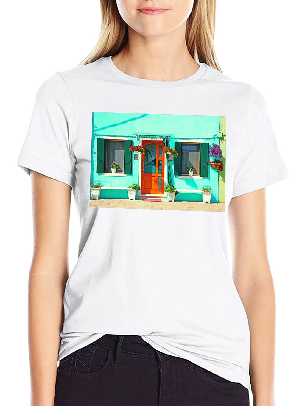 Colorful House Graphic T-Shirt