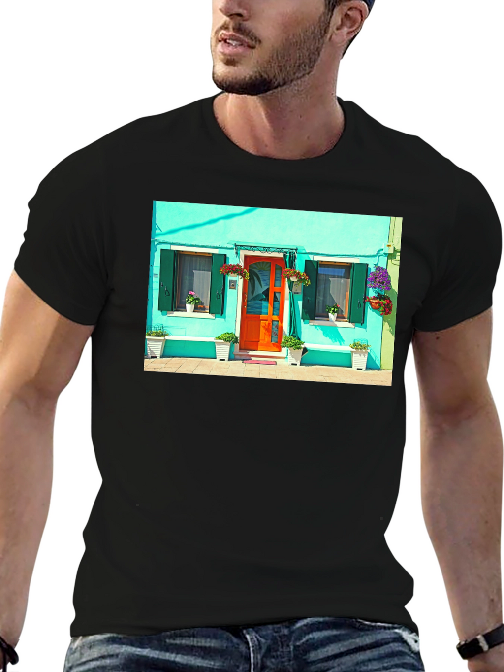 Colorful House Graphic T-Shirt