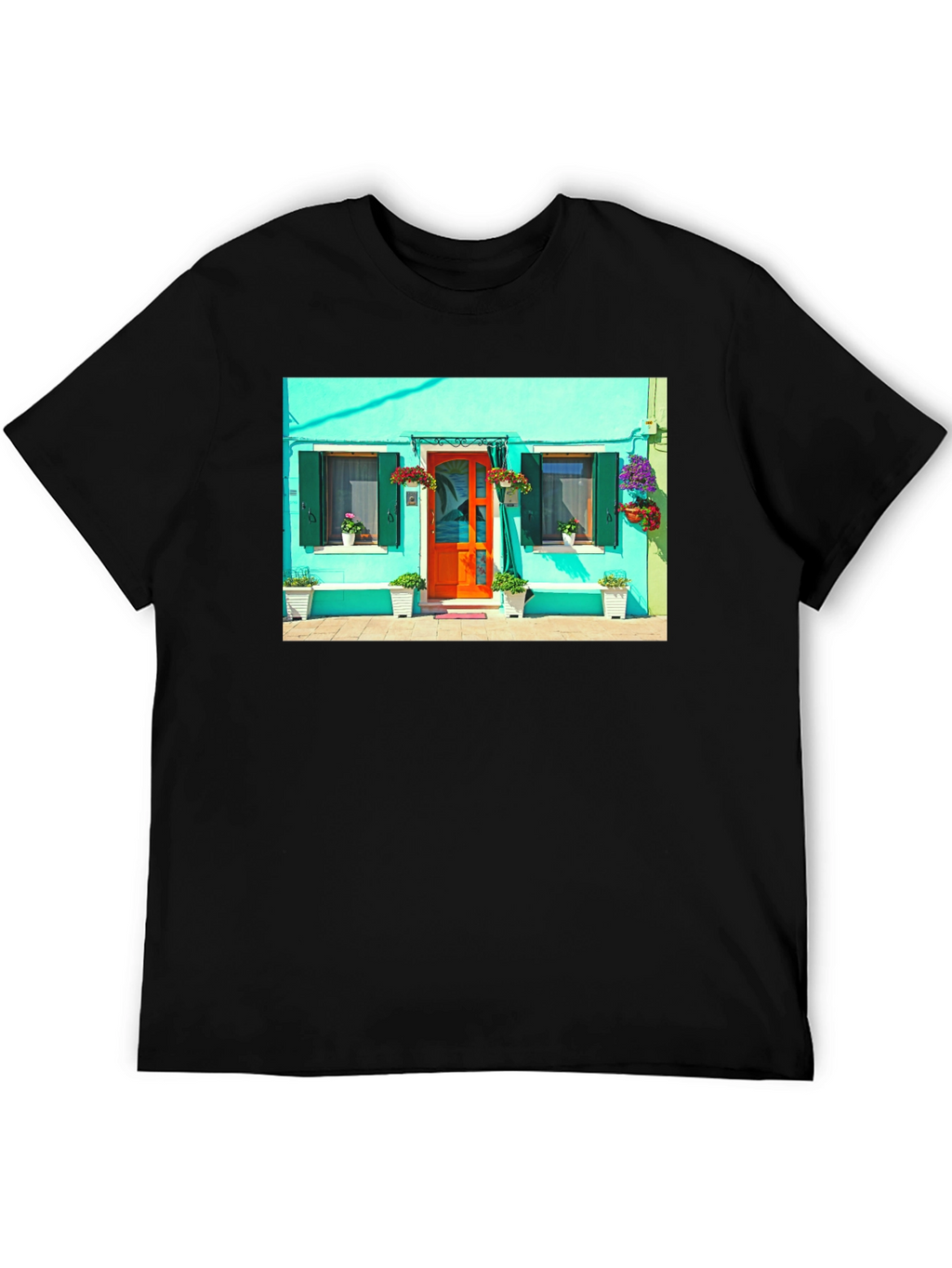 Colorful House Graphic T-Shirt