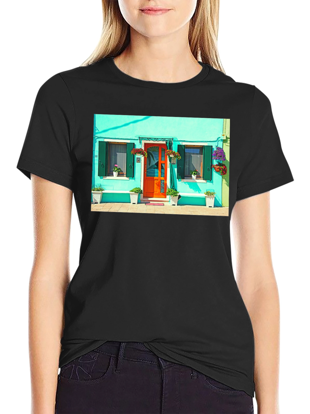 Colorful House Graphic T-Shirt