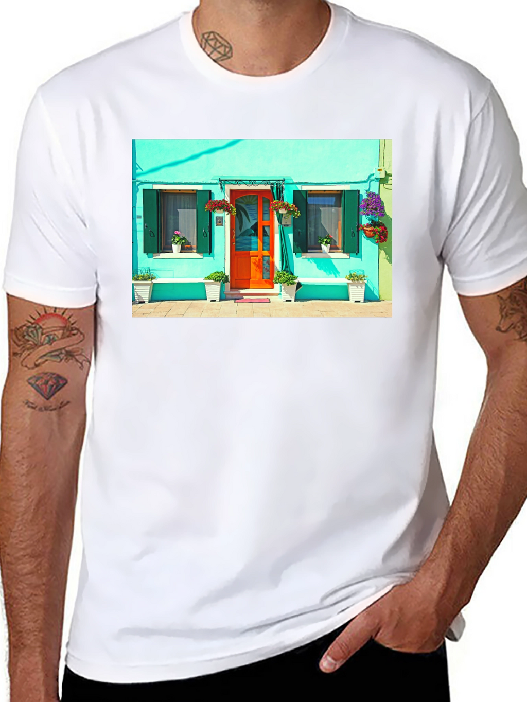 Colorful House Graphic T-Shirt
