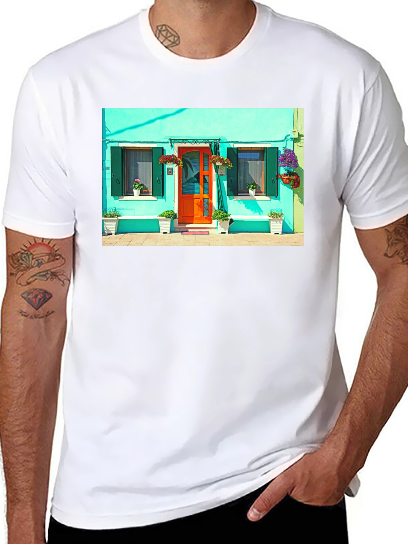 Colorful House Graphic T-Shirt