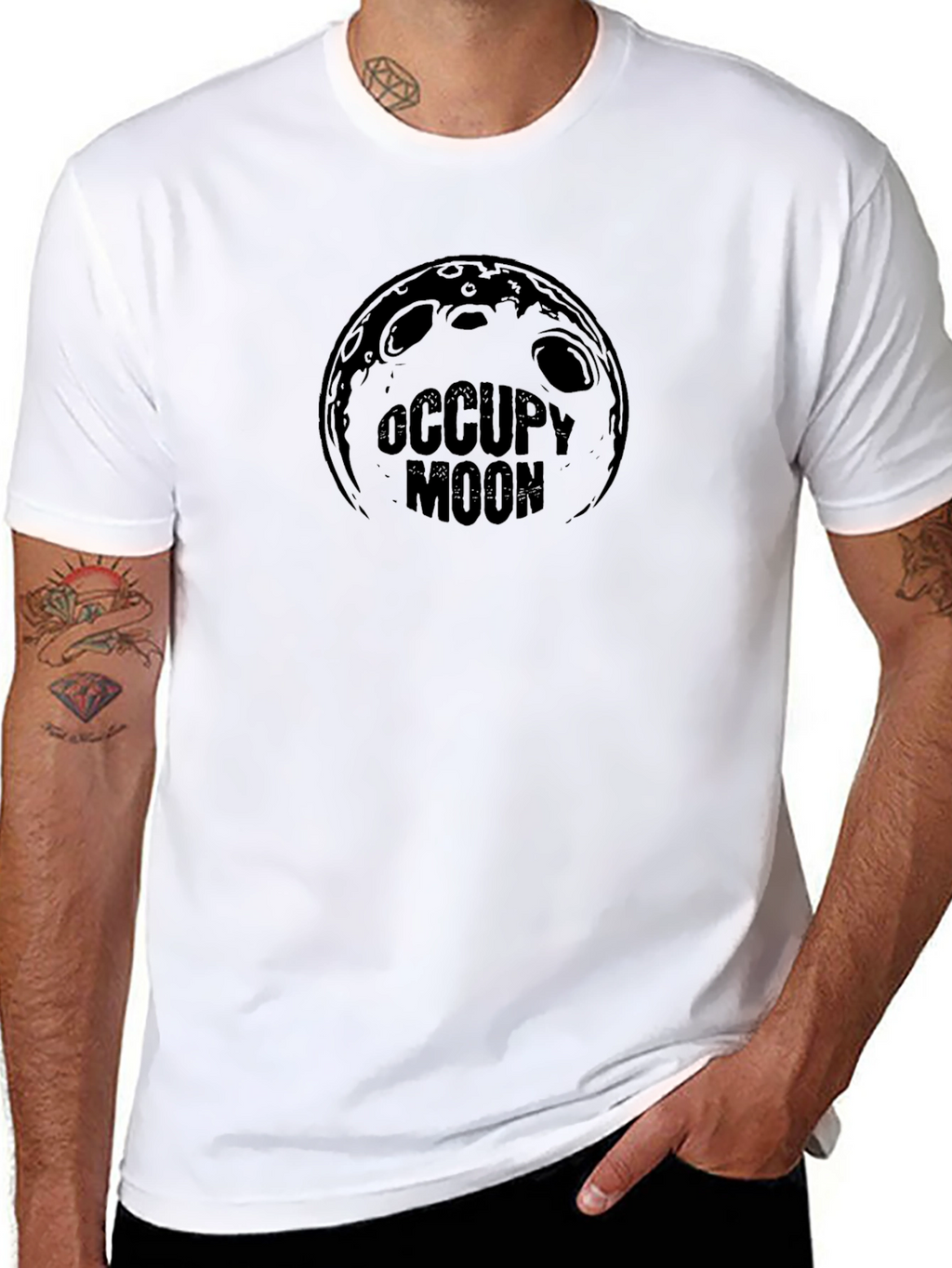 Occupy Moon Graphic T-Shirt - Space Humor Tee