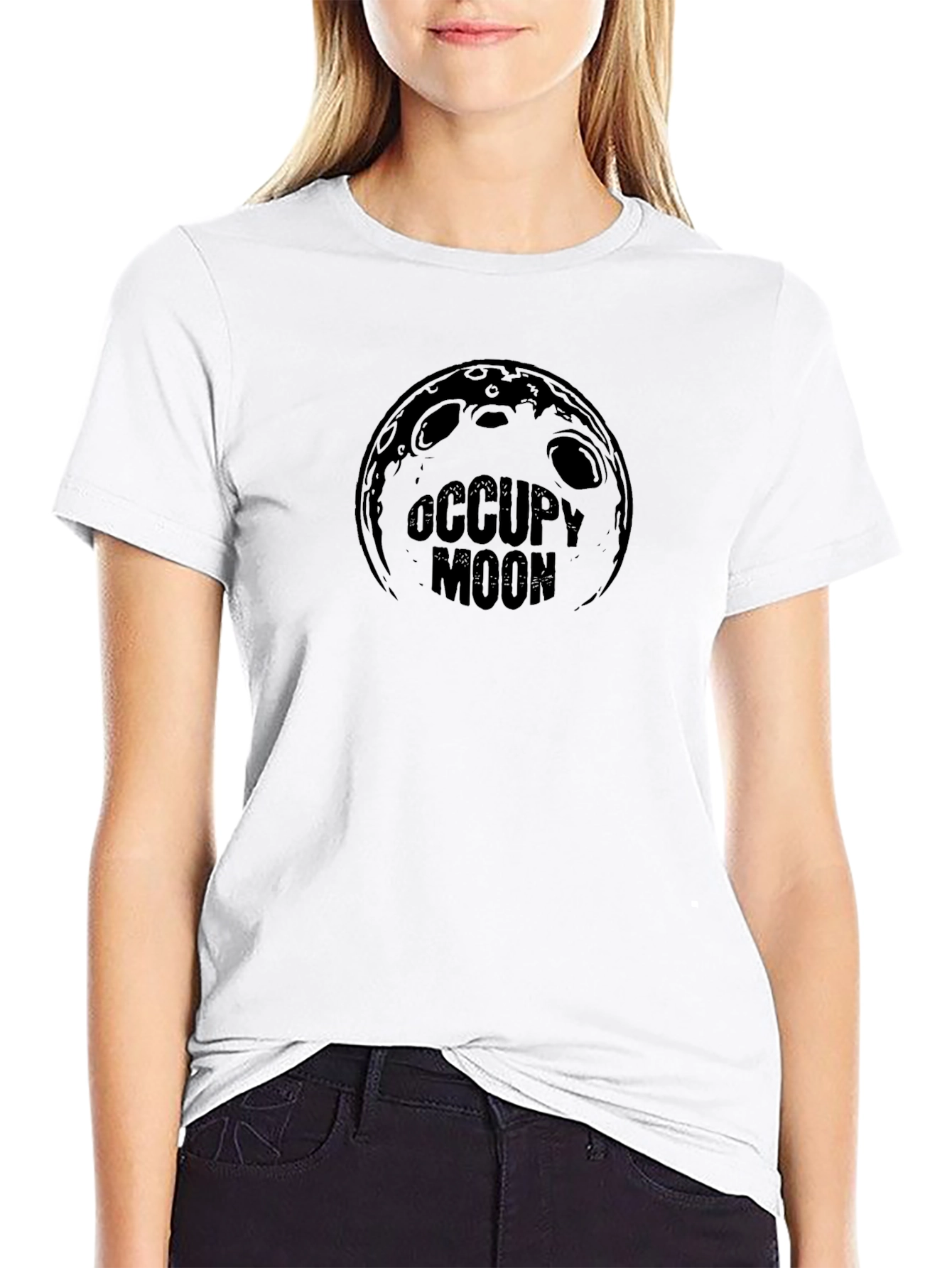 Occupy Moon Graphic T-Shirt - Space Humor Tee