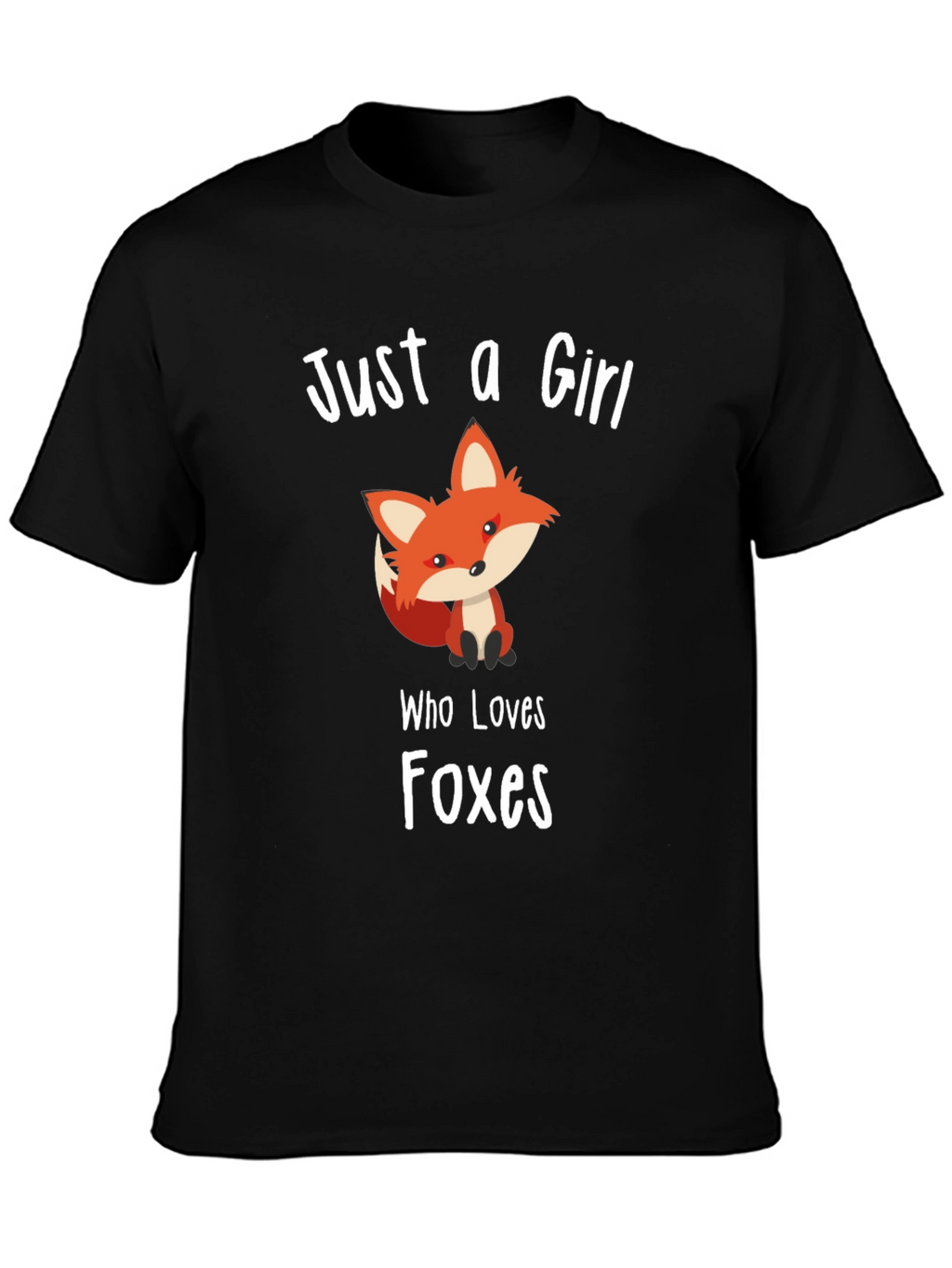 Just a Girl Who Loves Foxes Black T-Shirt