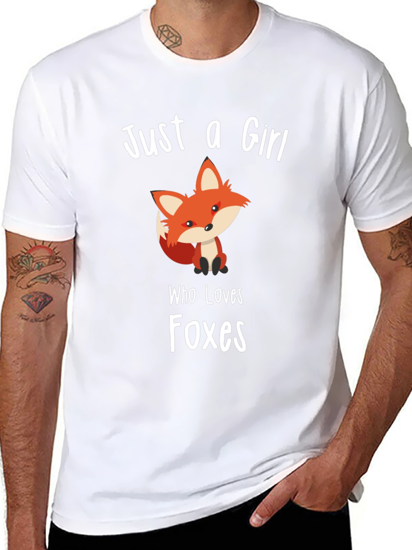 Just a Girl Who Loves Foxes Black T-Shirt