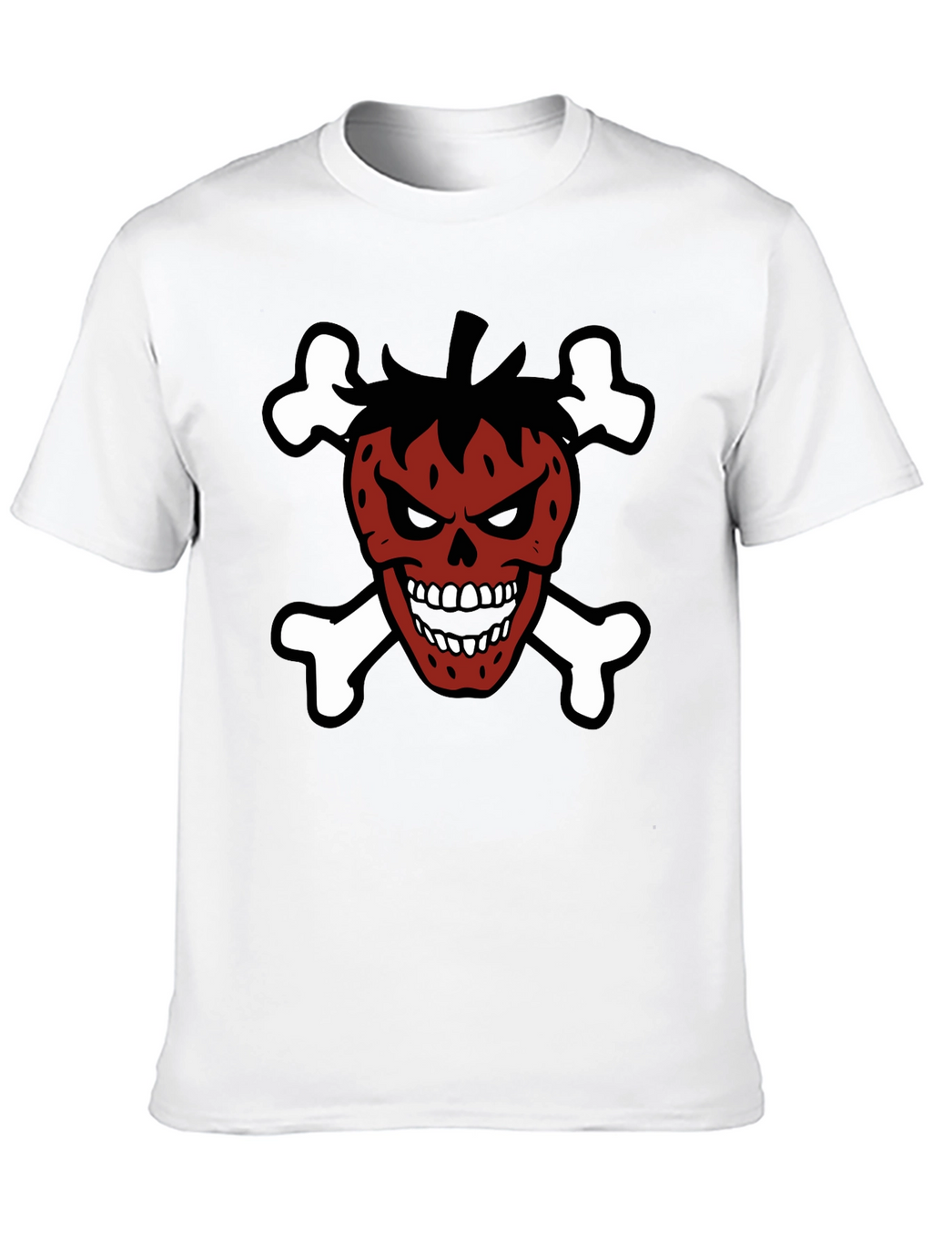 Strawberry Skull & Crossbones Graphic T-Shirt