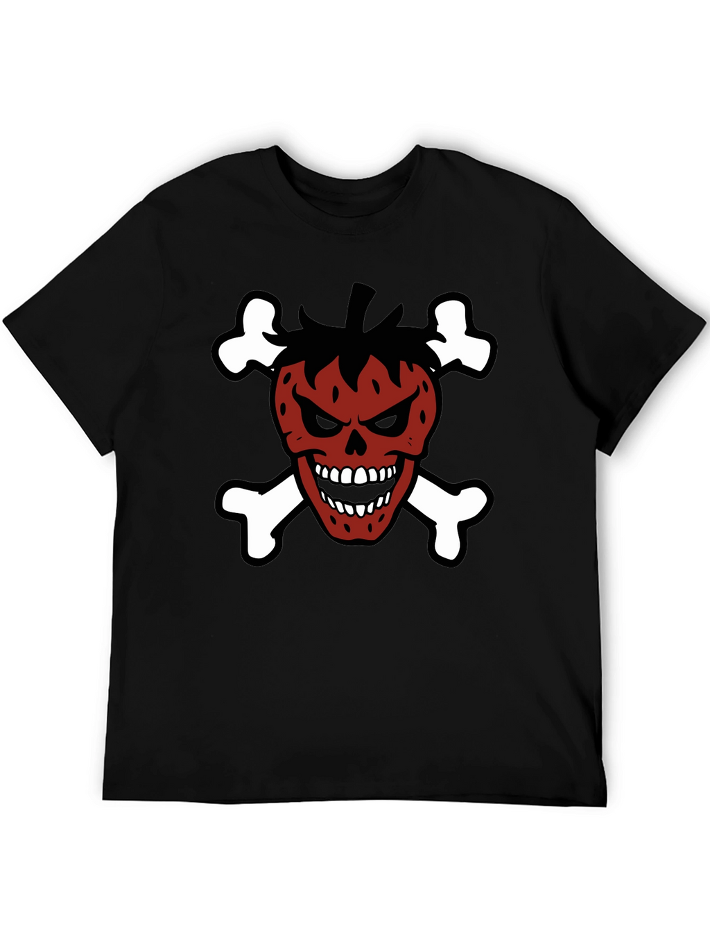 Strawberry Skull & Crossbones Graphic T-Shirt