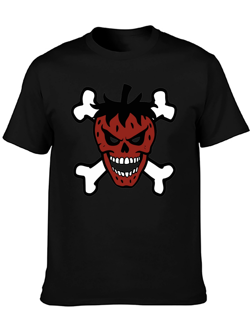 Strawberry Skull & Crossbones Graphic T-Shirt