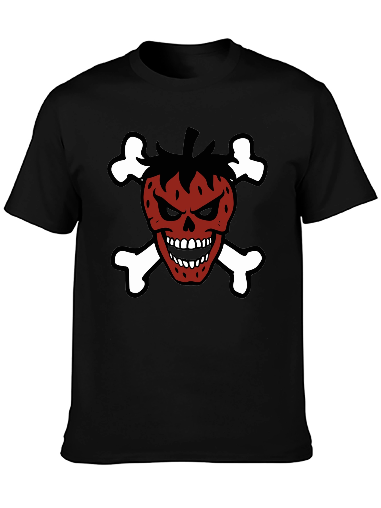 Strawberry Skull & Crossbones Graphic T-Shirt