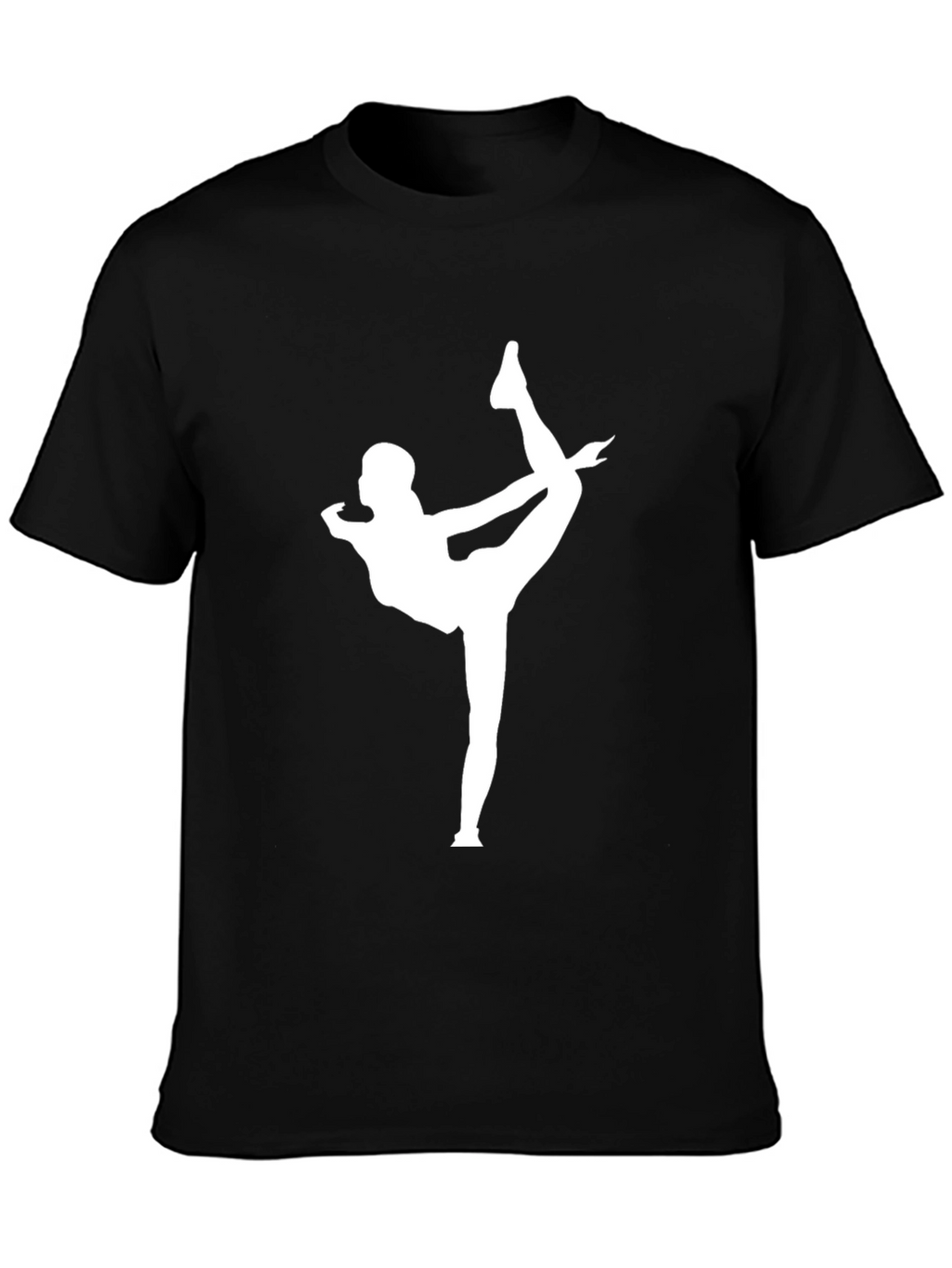 Yoga Pose Graphic Tee - Black Cotton