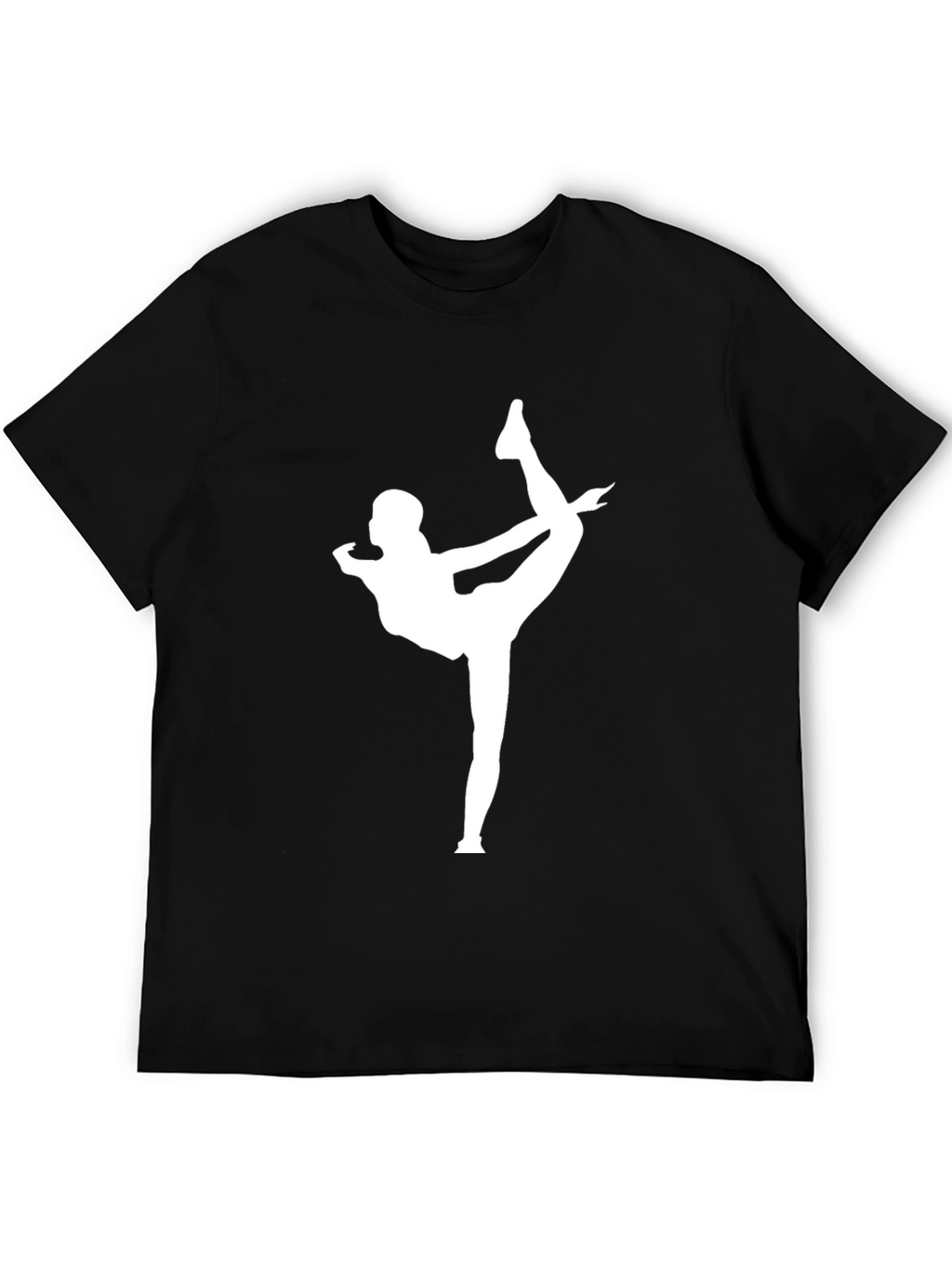 Yoga Pose Graphic Tee - Black Cotton