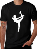 Yoga Pose Graphic Tee - Black Cotton