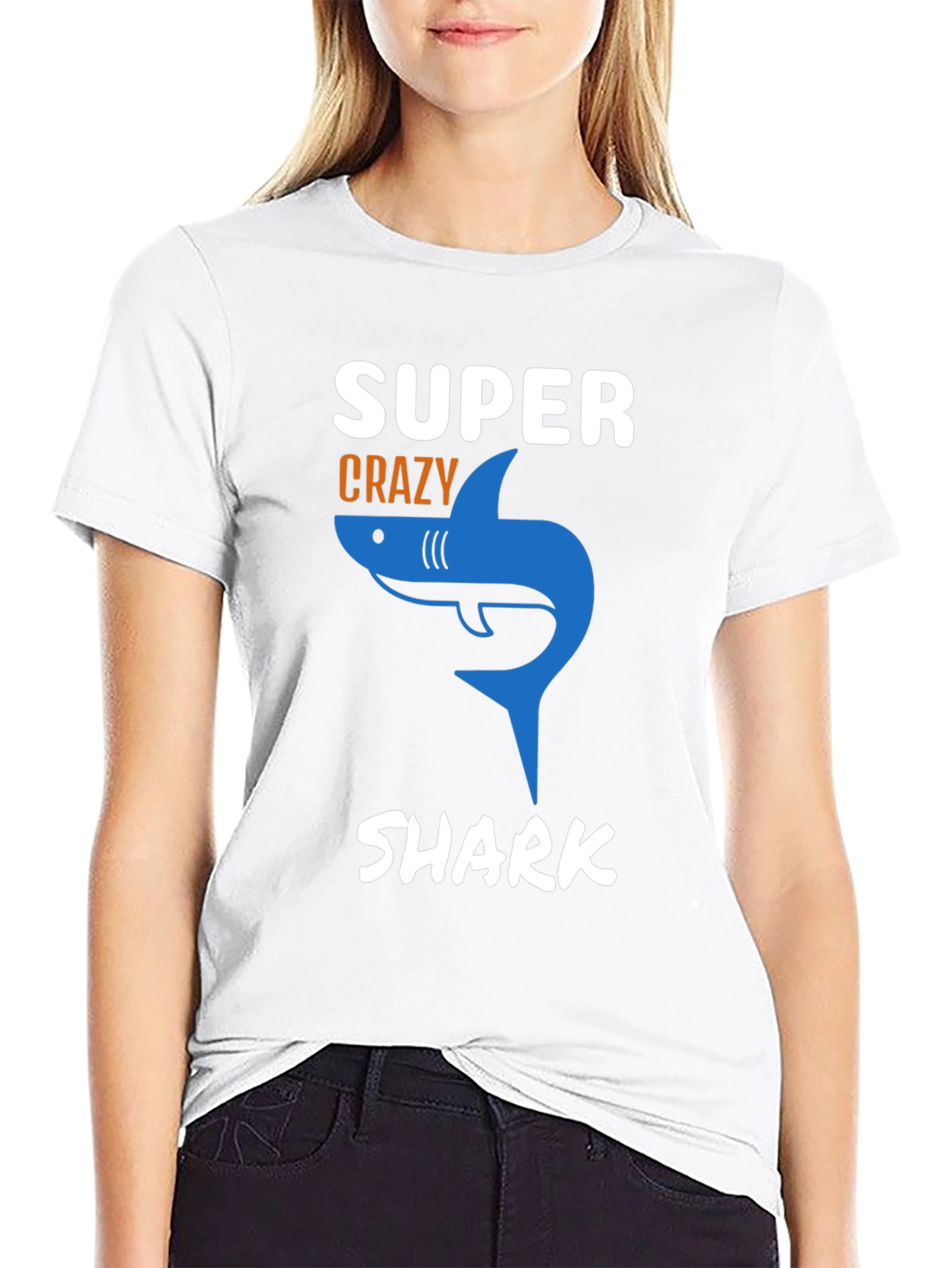 Super Crazy Shark T-Shirt - Mens Black Tee