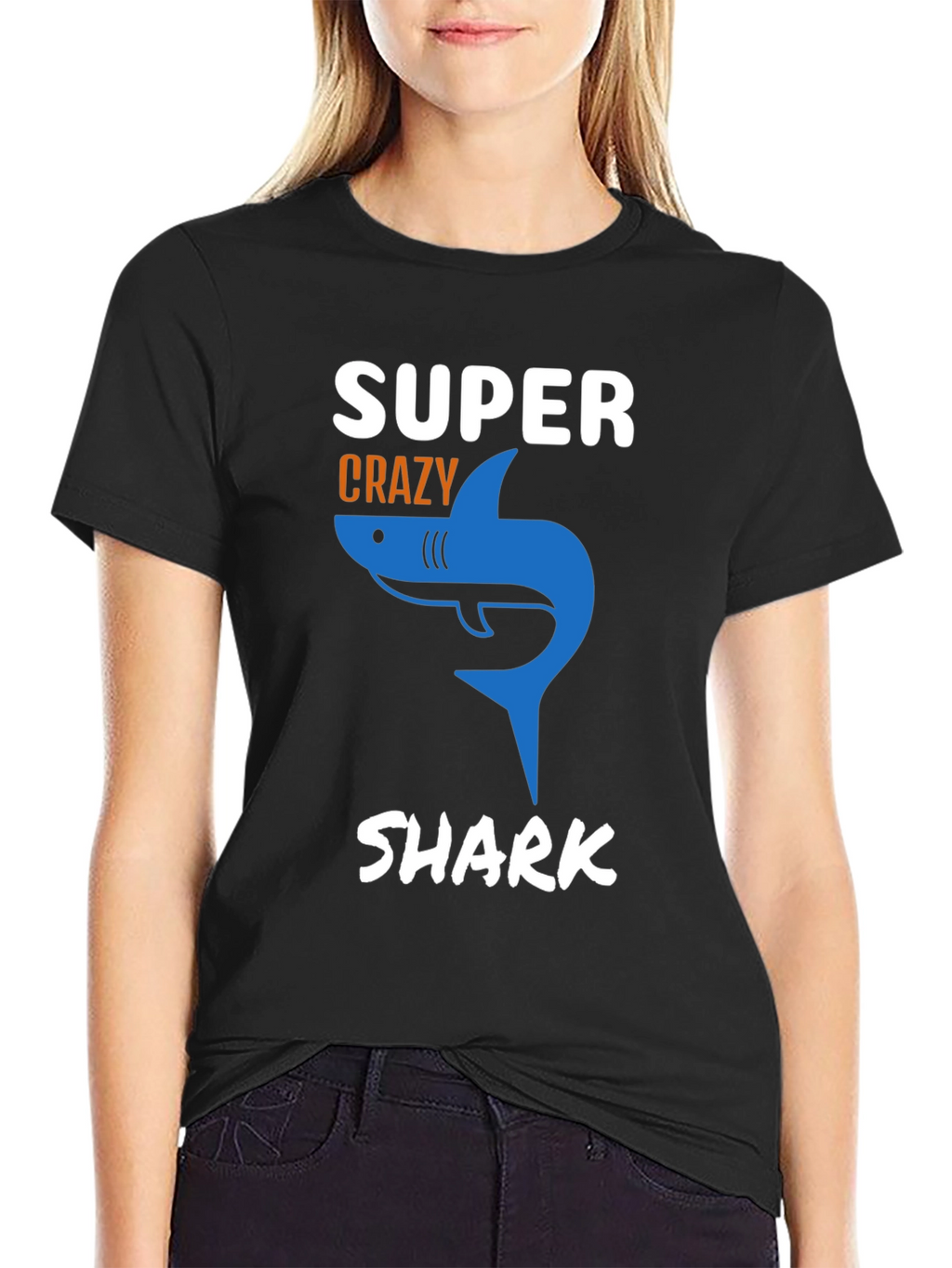 Super Crazy Shark T-Shirt - Mens Black Tee