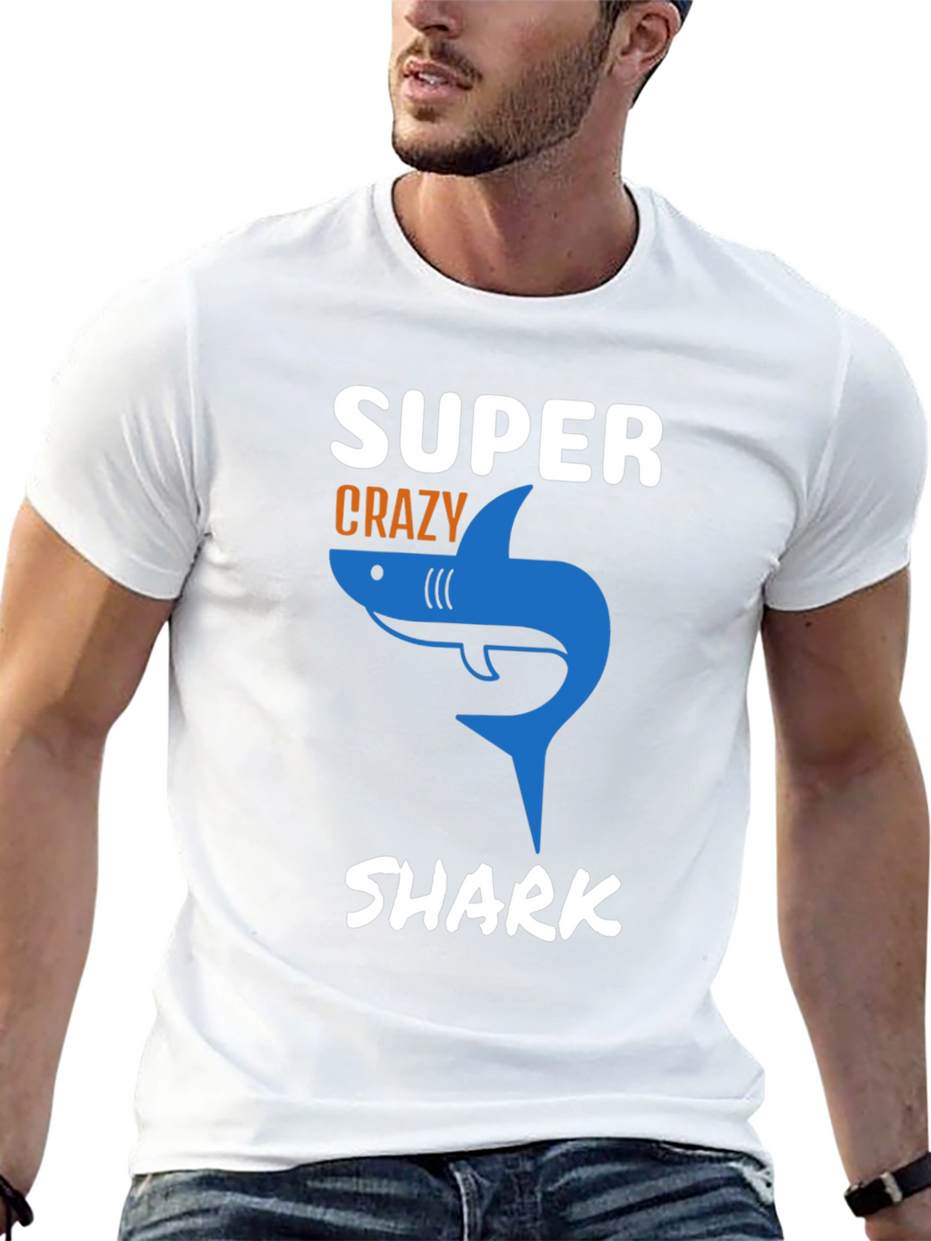 Super Crazy Shark T-Shirt - Mens Black Tee