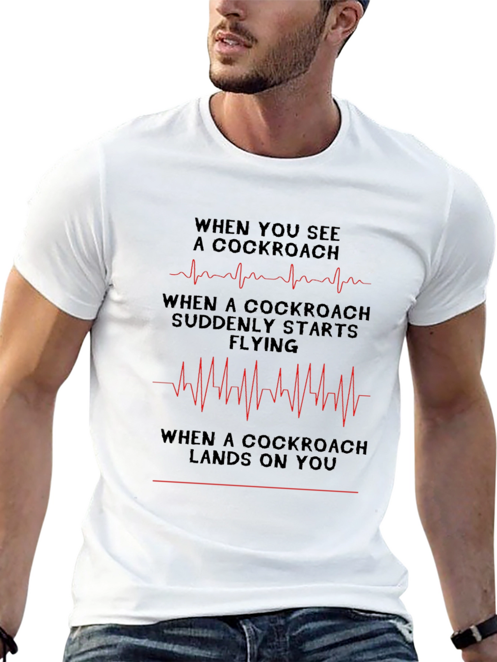 Cockroach Heart Rate T-Shirt - Funny Graphic Tee