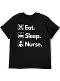 Eat Sleep Nurse Black T-Shirt