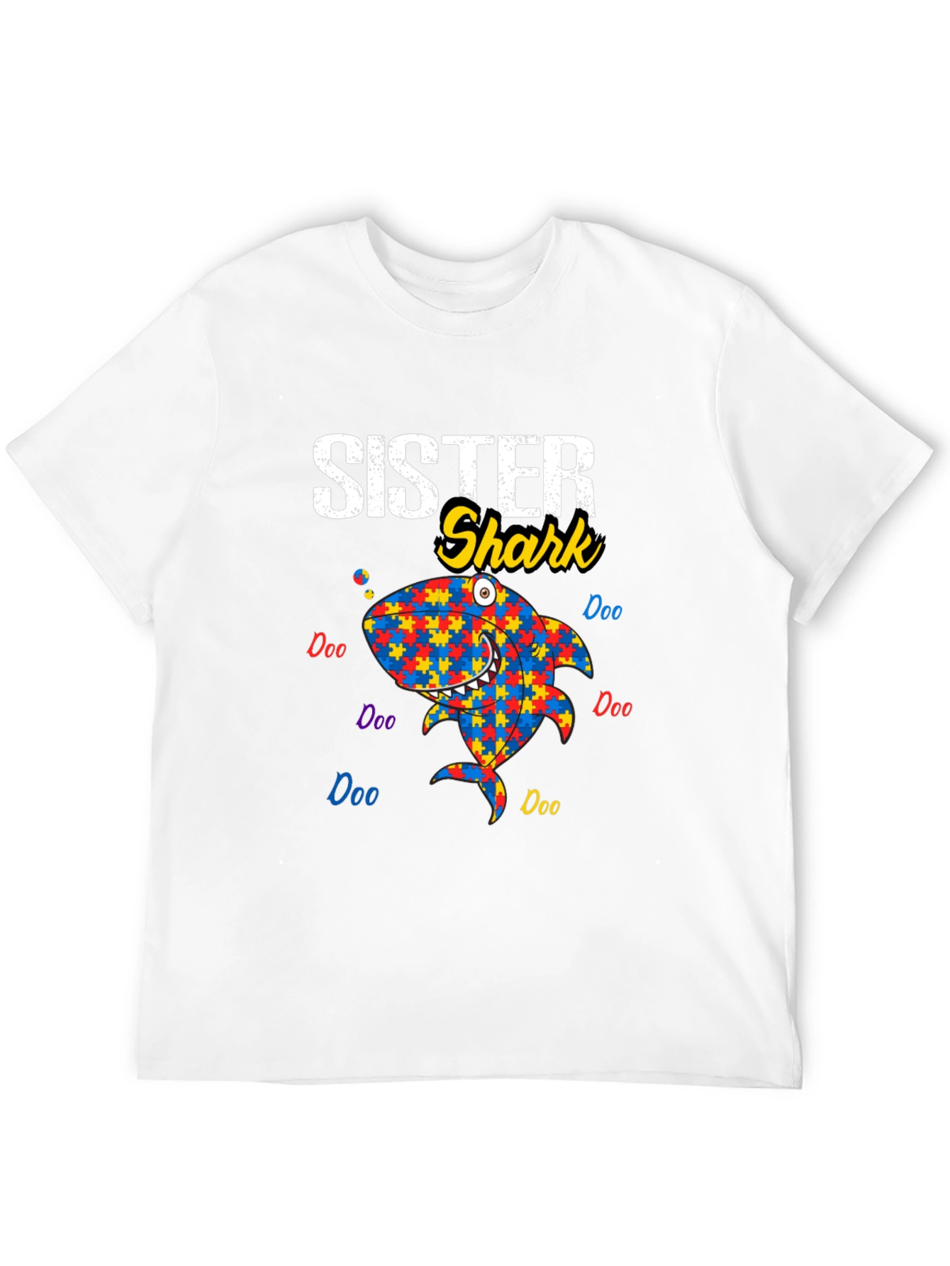 Sister Shark Autism Awareness T-Shirt
