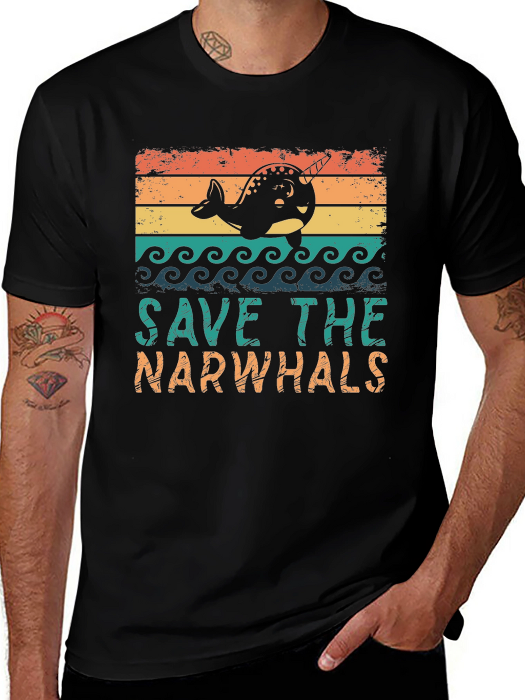 Save the Narwhals Graphic T-Shirt