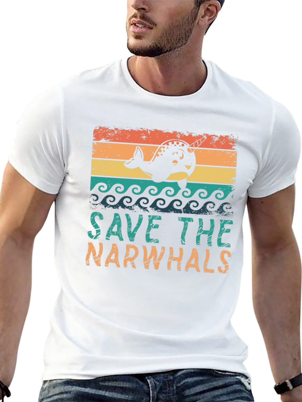 Save the Narwhals Graphic T-Shirt