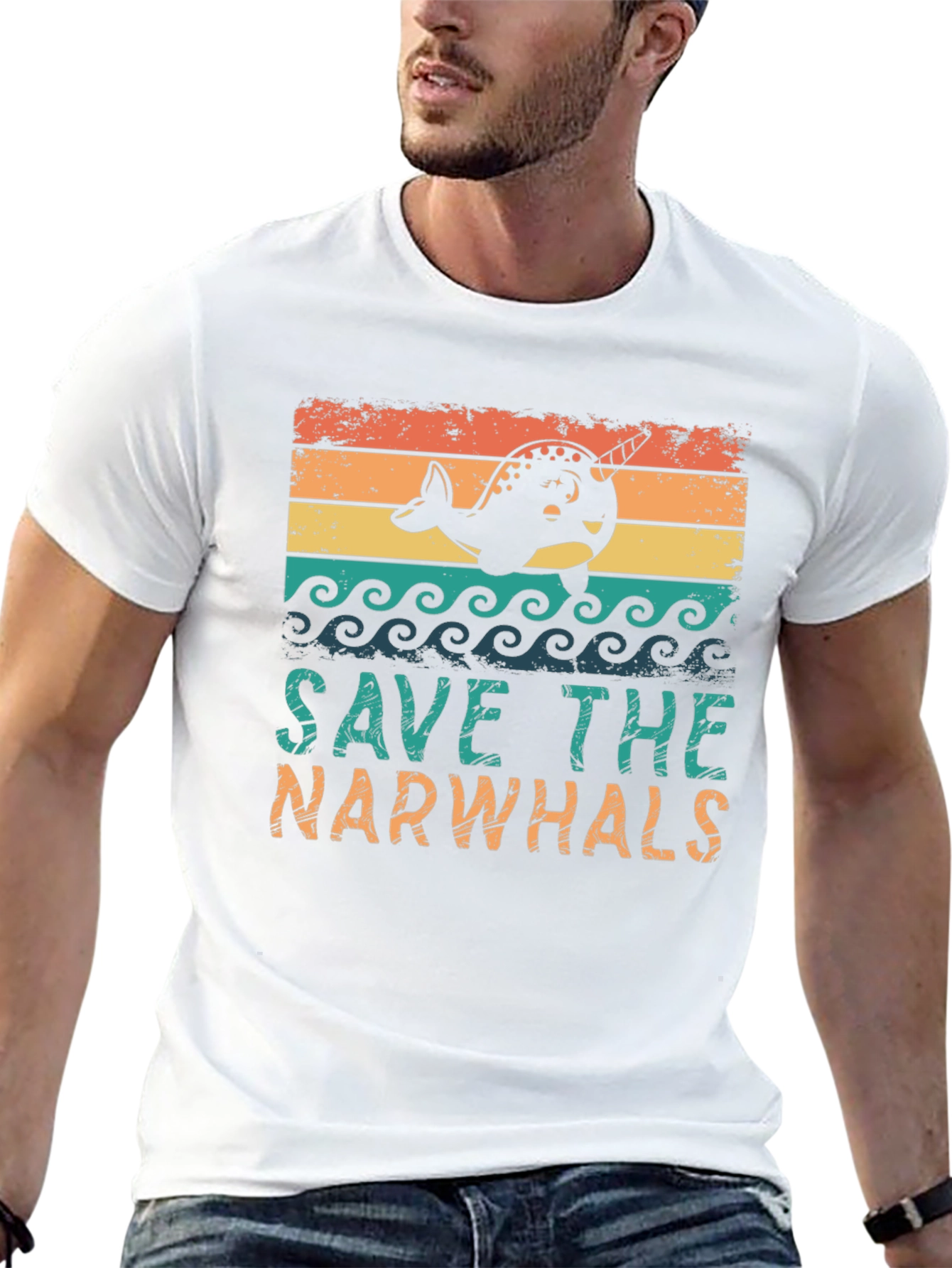 Save the Narwhals Graphic T-Shirt