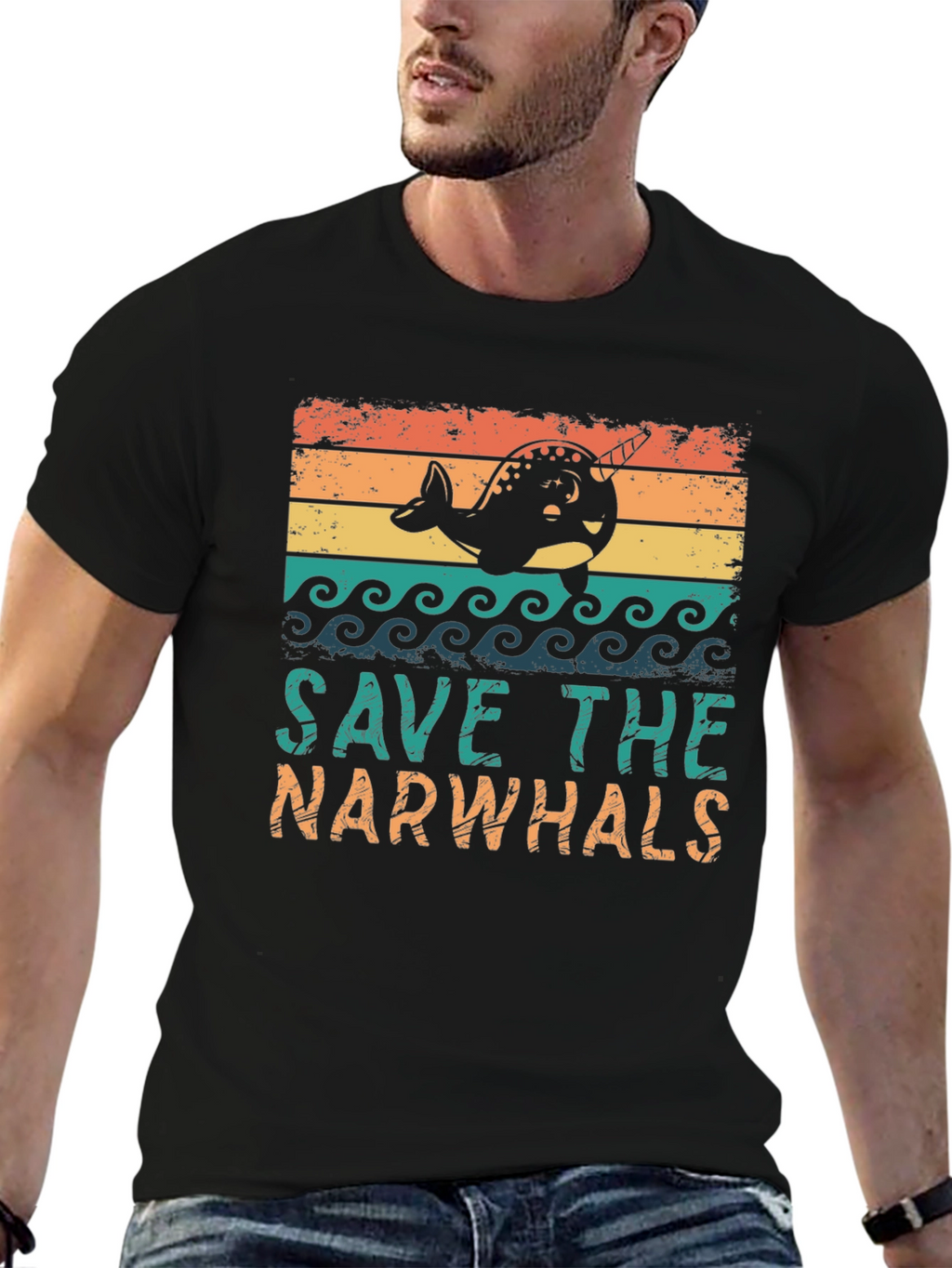 Save the Narwhals Graphic T-Shirt