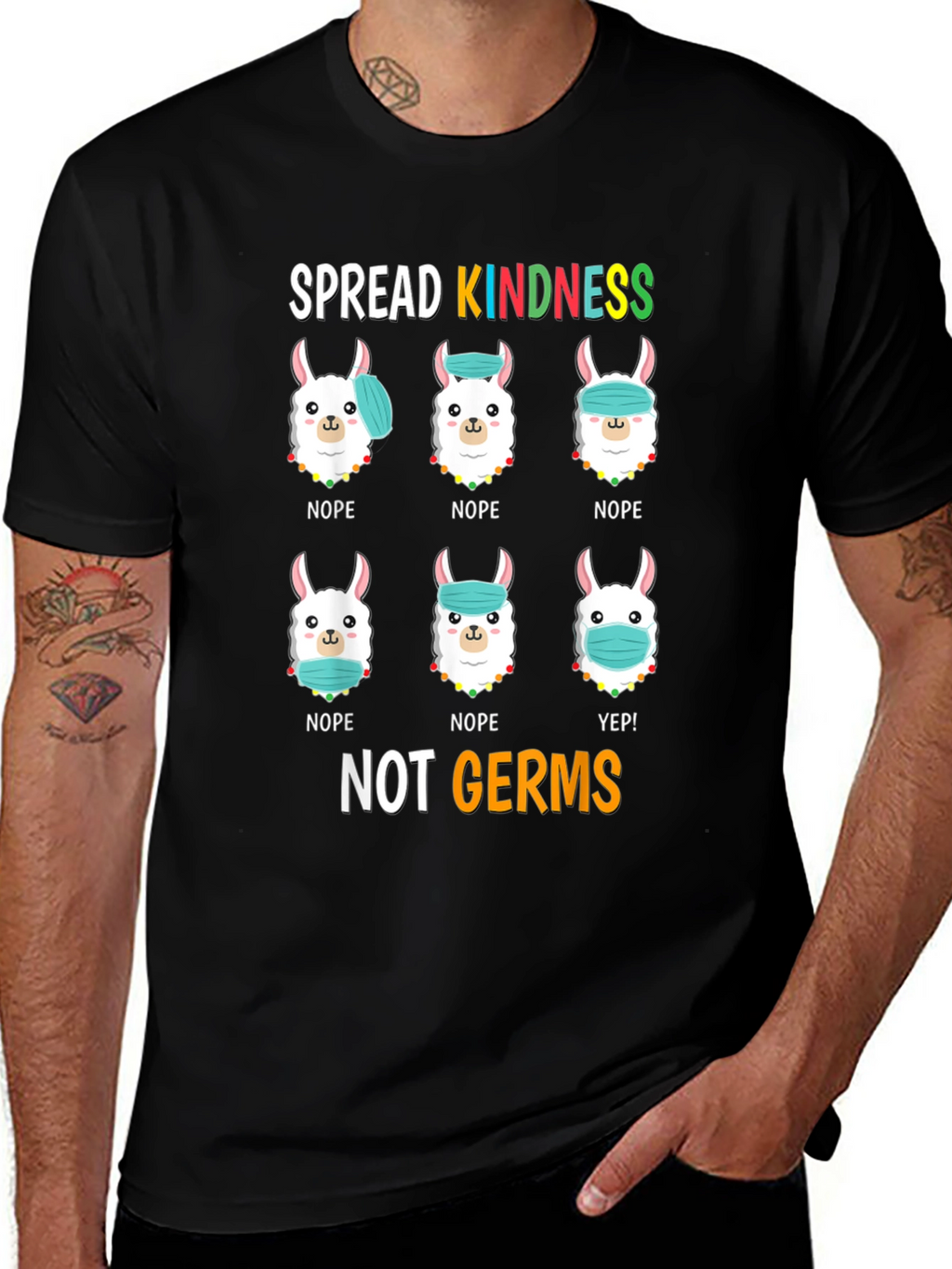 Spread Kindness T-Shirt: Llama Mask Humor