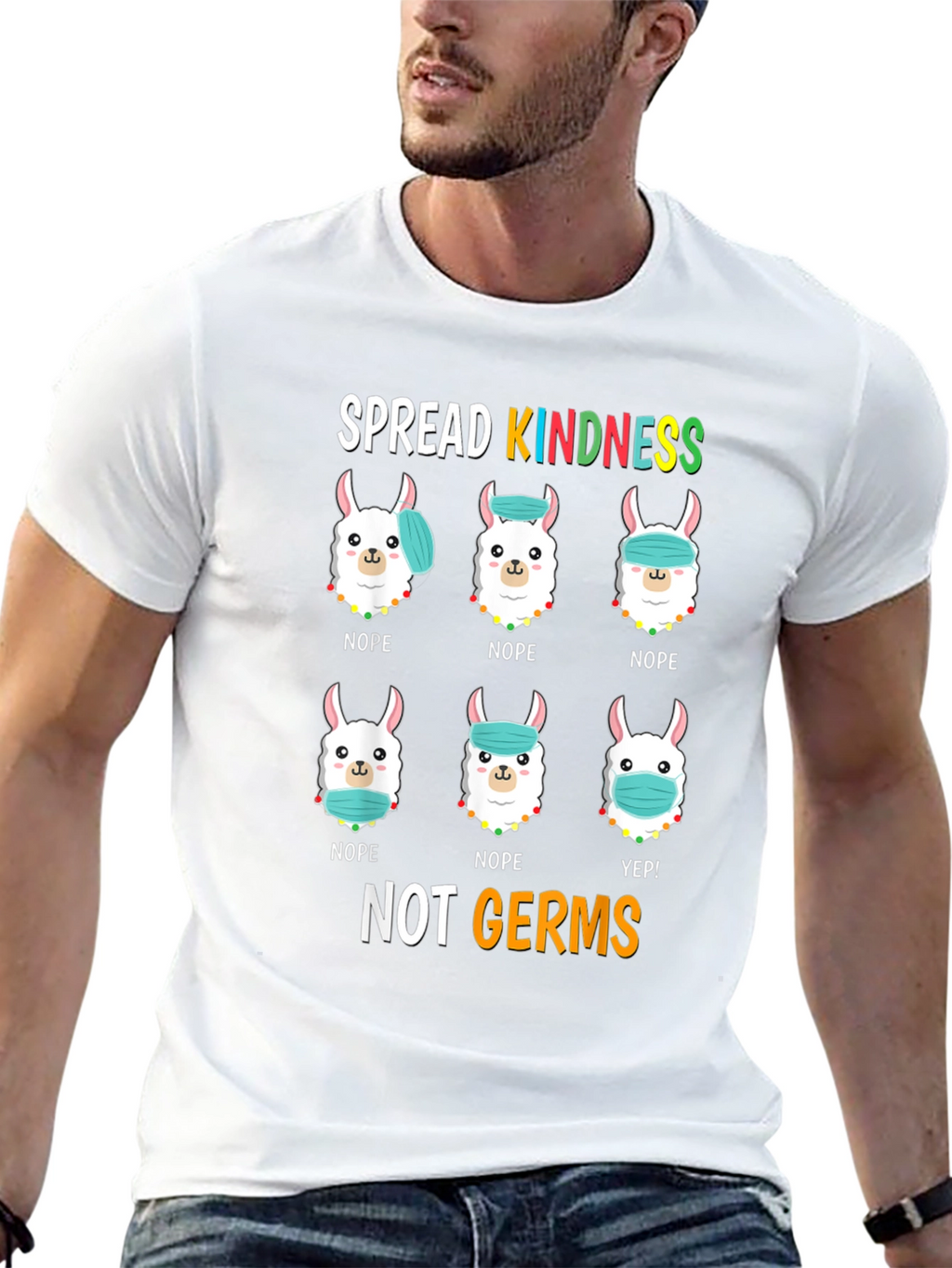 Spread Kindness T-Shirt: Llama Mask Humor