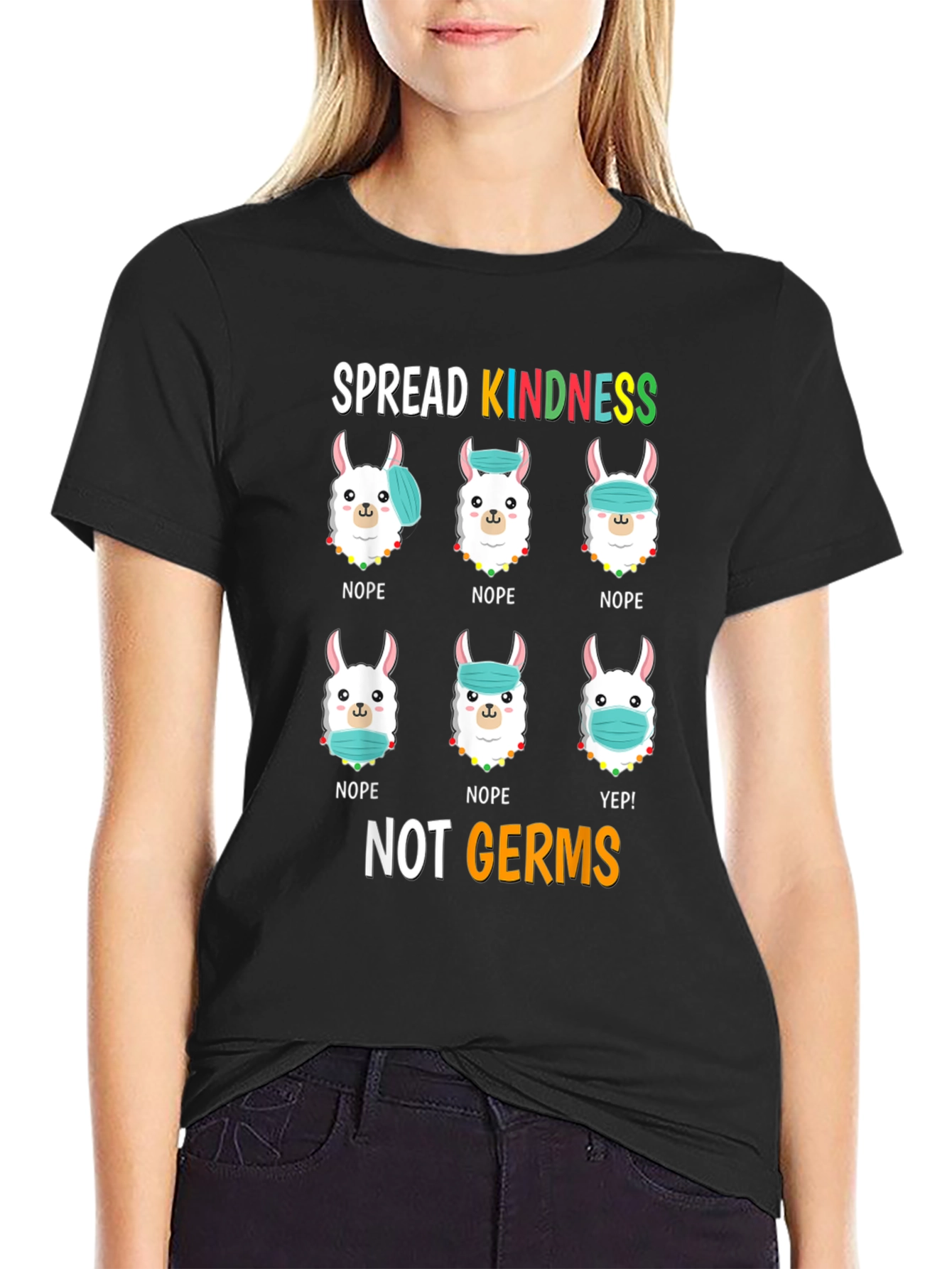 Spread Kindness T-Shirt: Llama Mask Humor