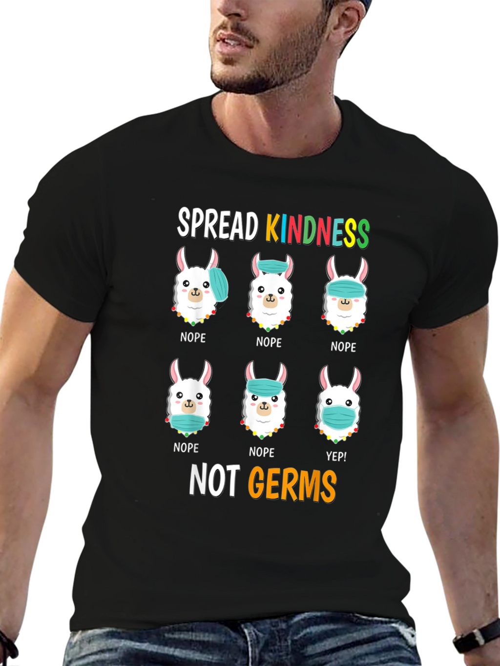 Spread Kindness T-Shirt: Llama Mask Humor