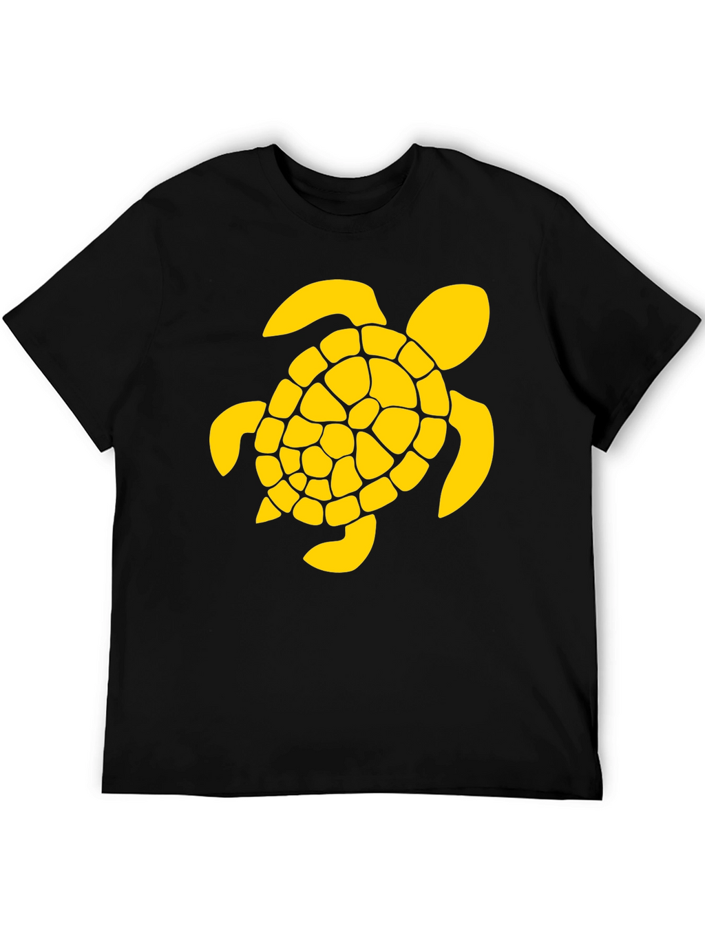 Black T-Shirt with Yellow Turtle Graphic