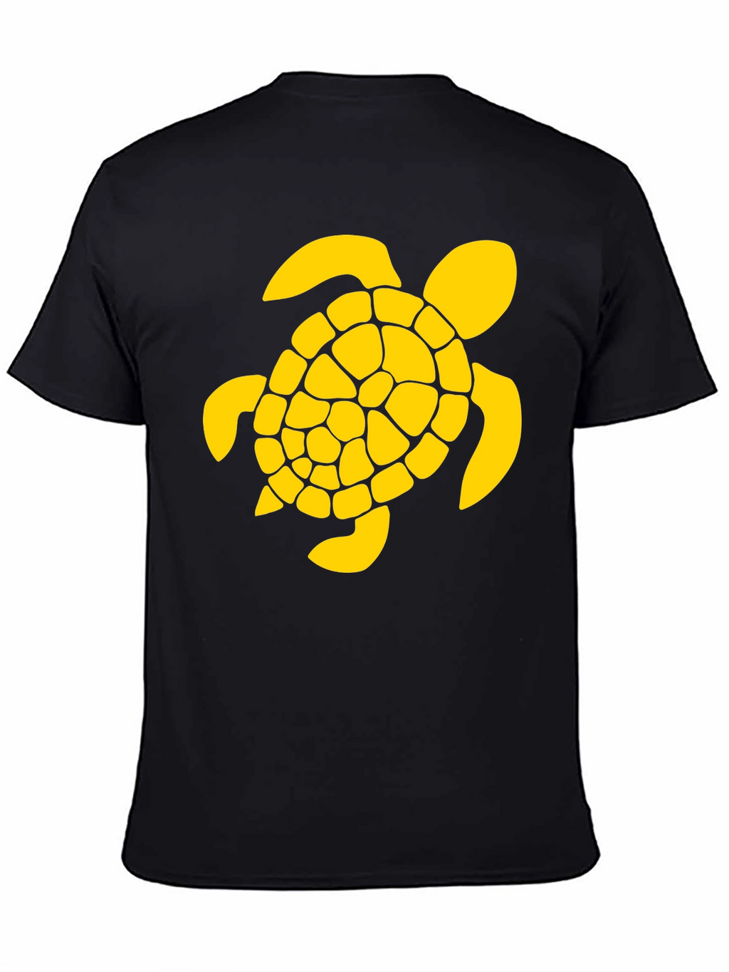 Black T-Shirt with Yellow Turtle Graphic