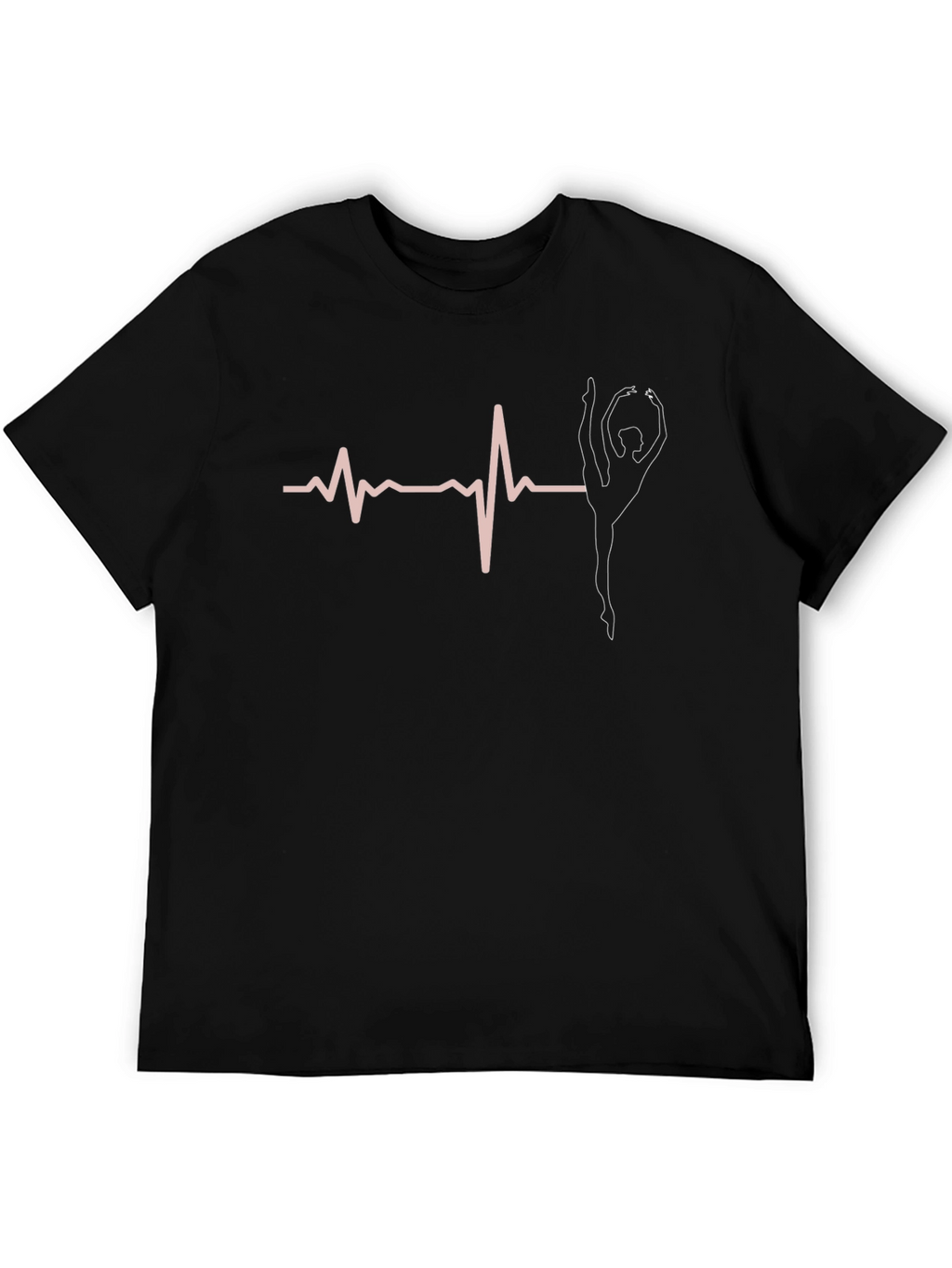Gymnast Heartbeat T-Shirt - Black Cotton Tee