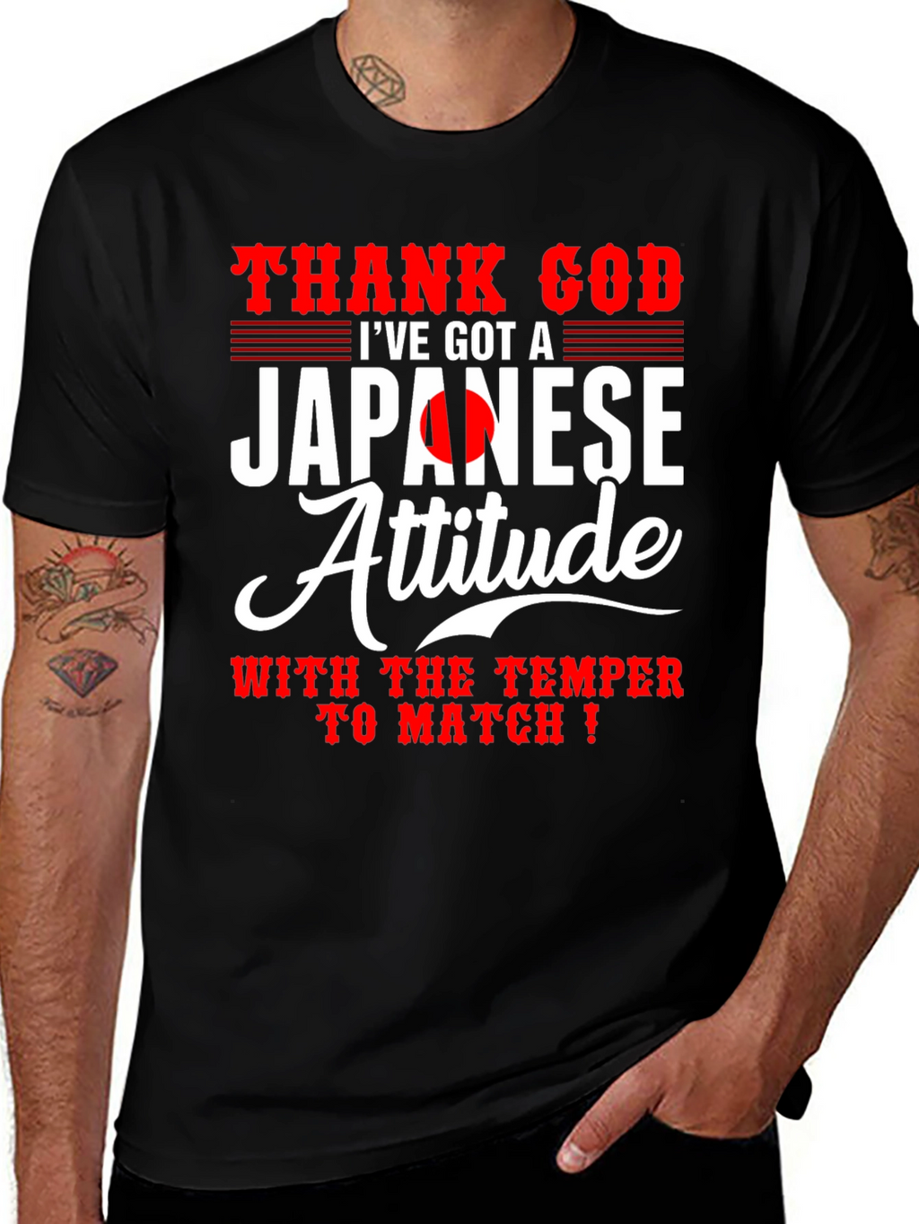 Japanese Attitude Graphic T-Shirt - Black