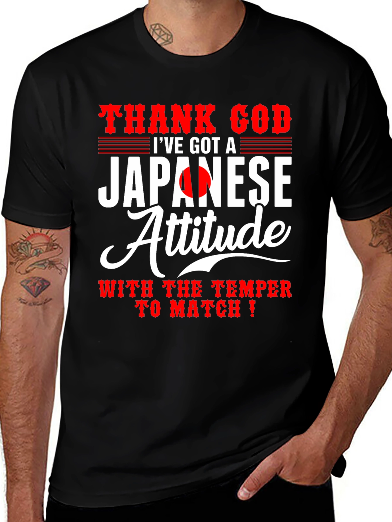 Japanese Attitude Graphic T-Shirt - Black