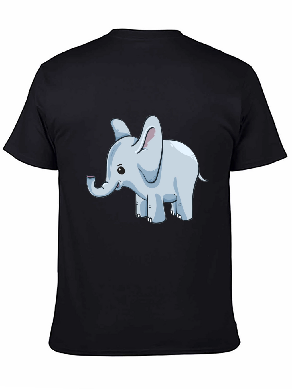 Cute Elephant Graphic T-Shirt - Black