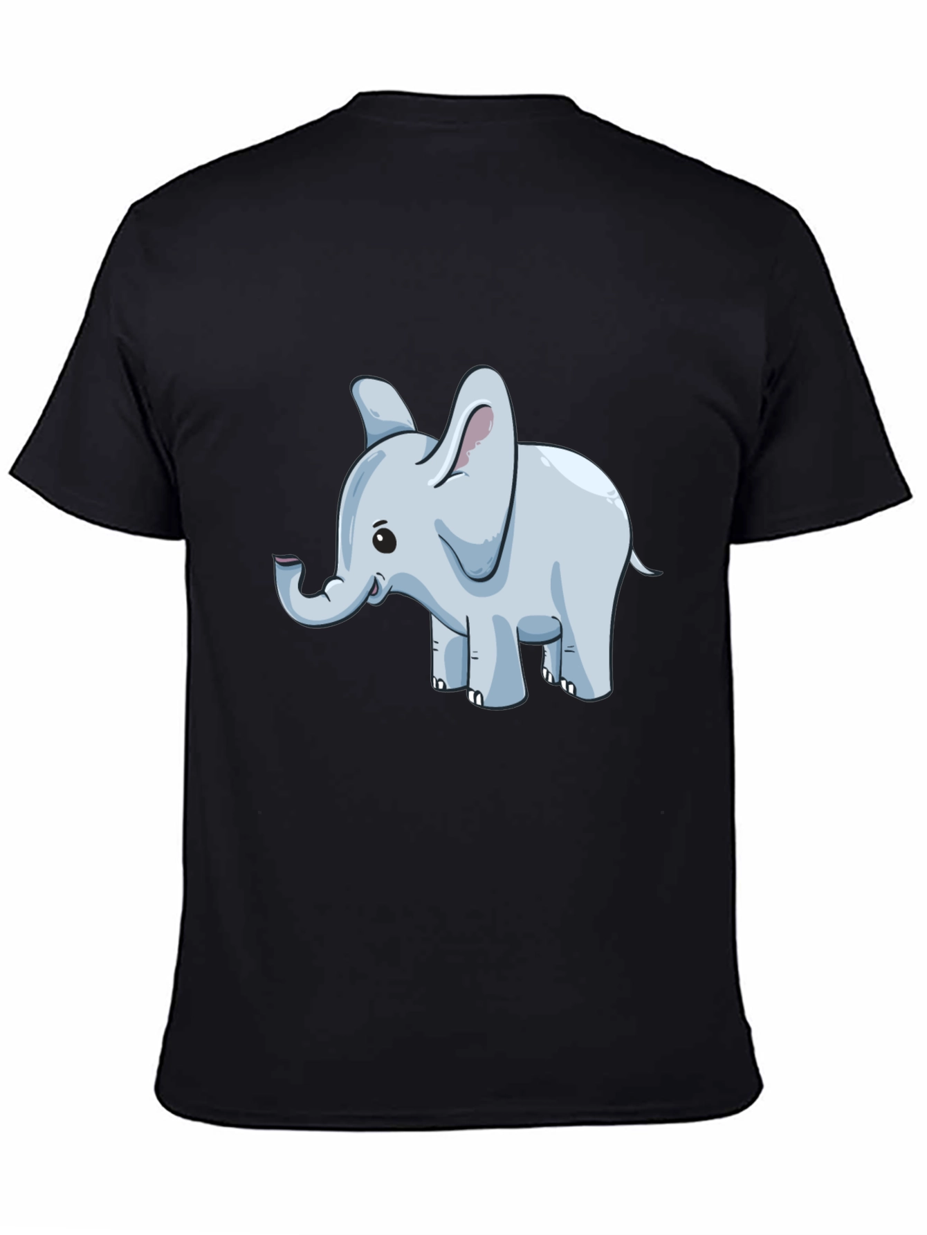 Cute Elephant Graphic T-Shirt - Black