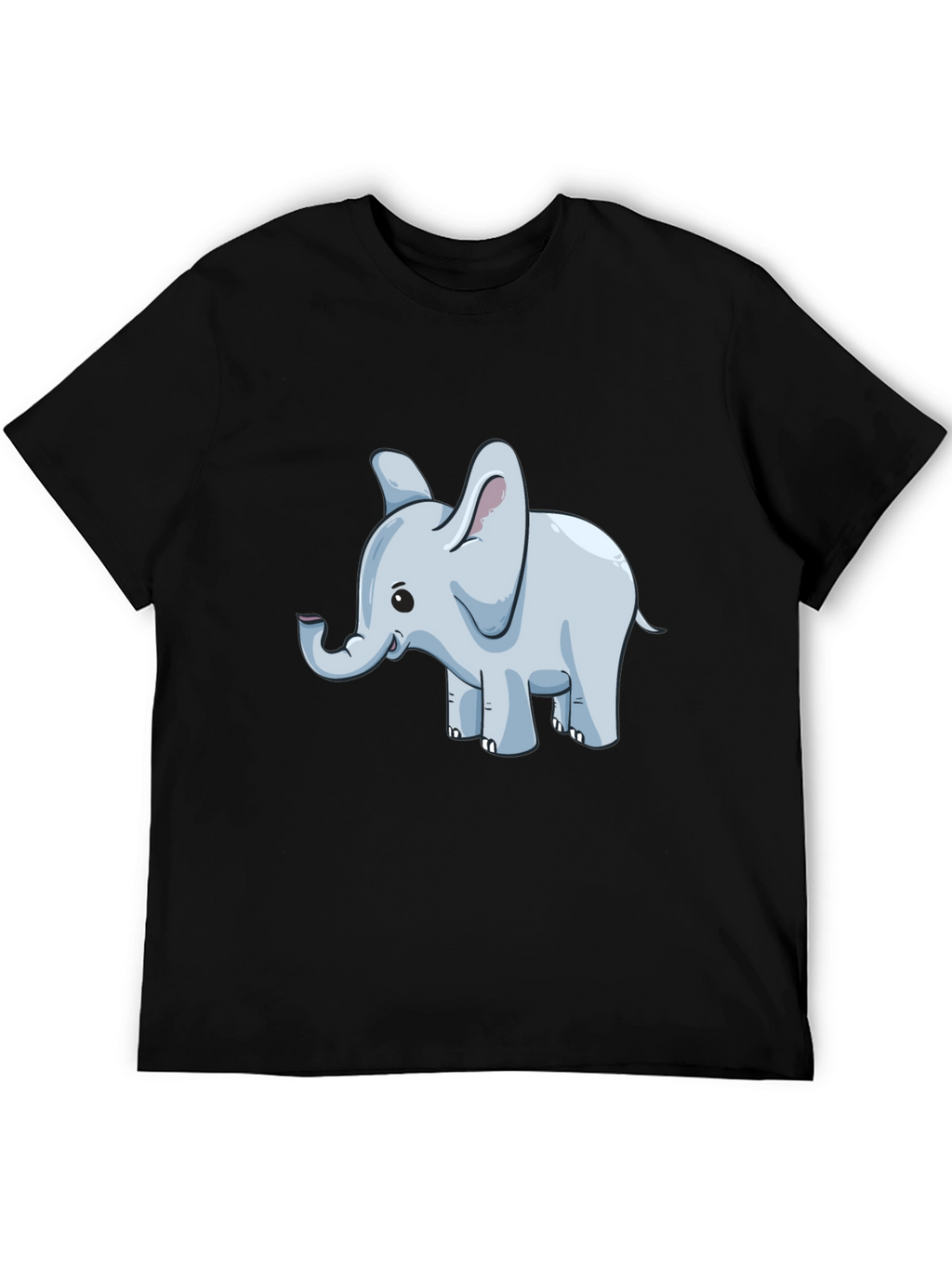 Cute Elephant Graphic T-Shirt - Black