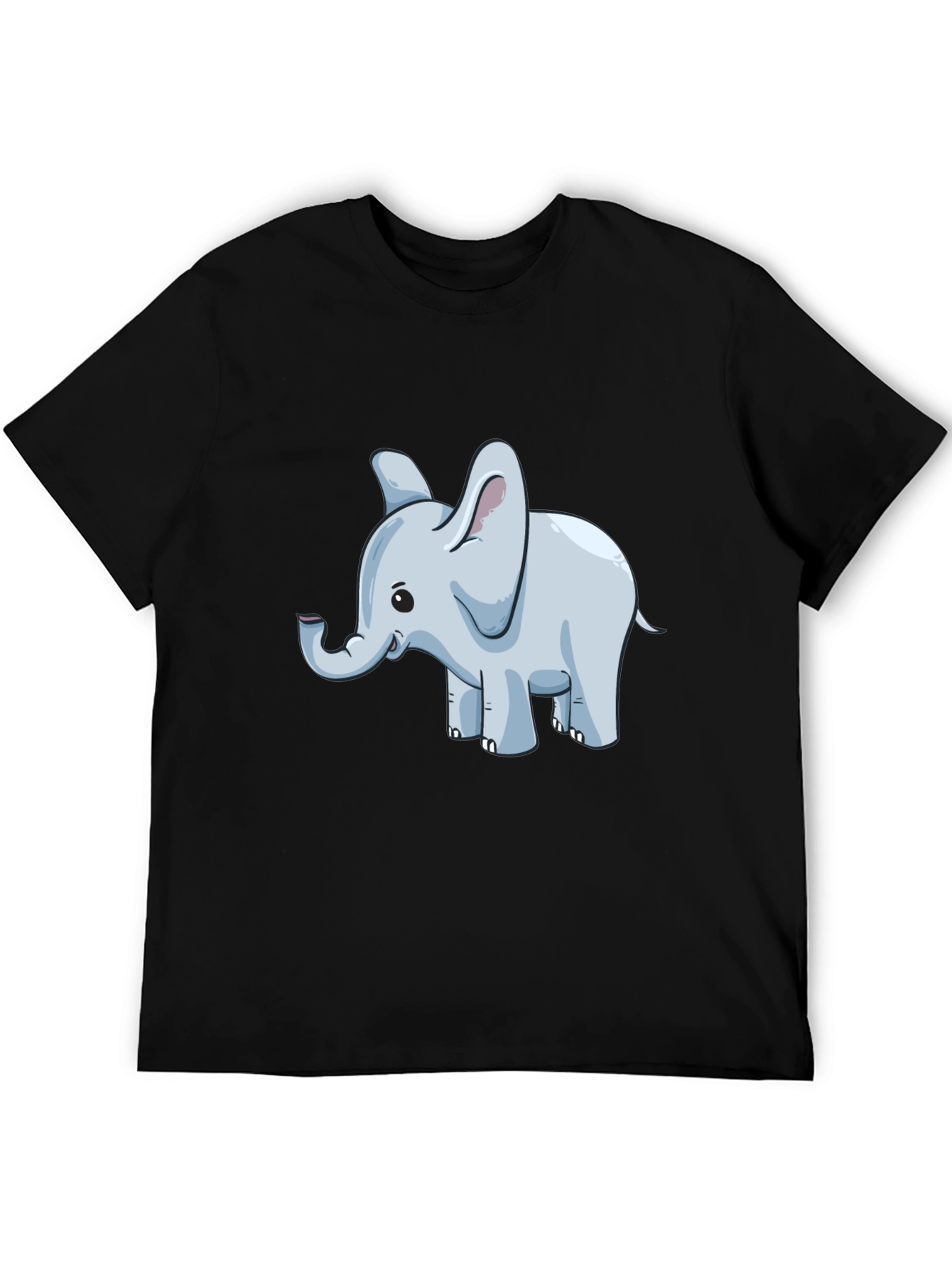 Cute Elephant Graphic T-Shirt - Black