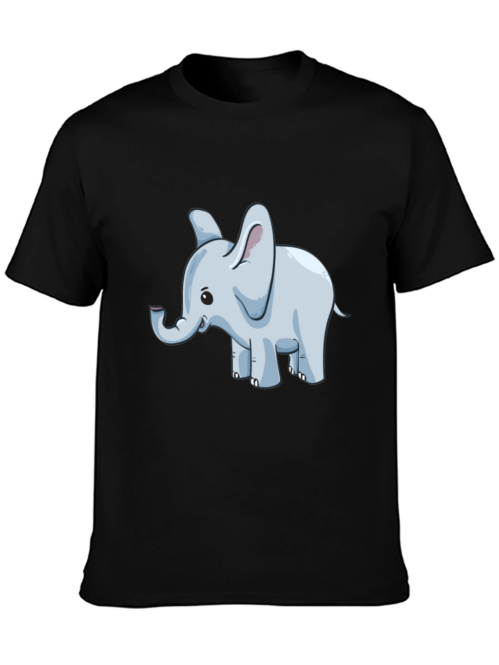Cute Elephant Graphic T-Shirt - Black