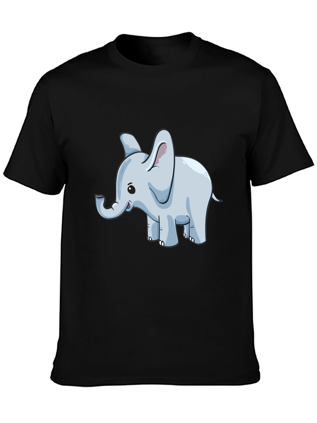 Cute Elephant Graphic T-Shirt - Black