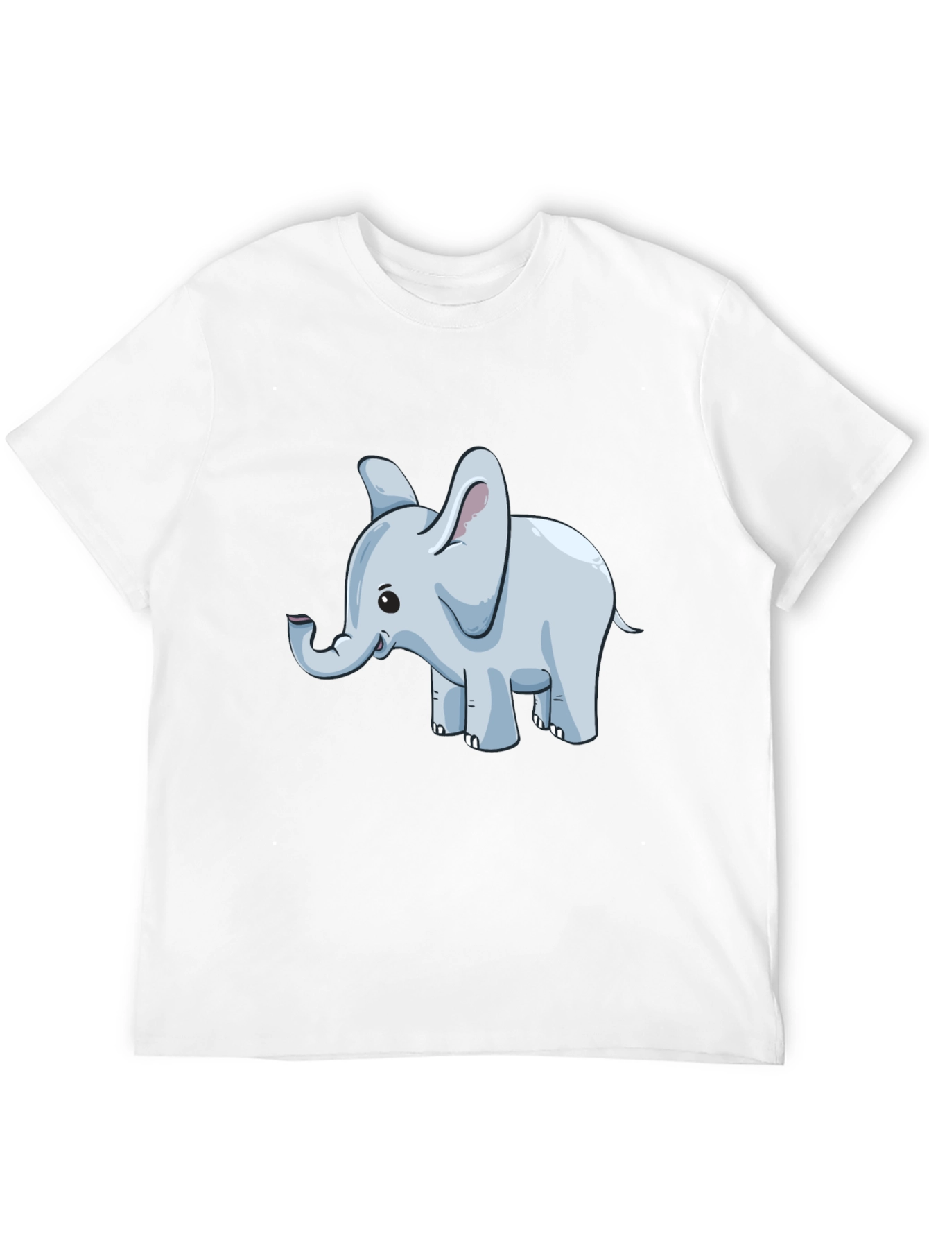 Cute Elephant Graphic T-Shirt - Black