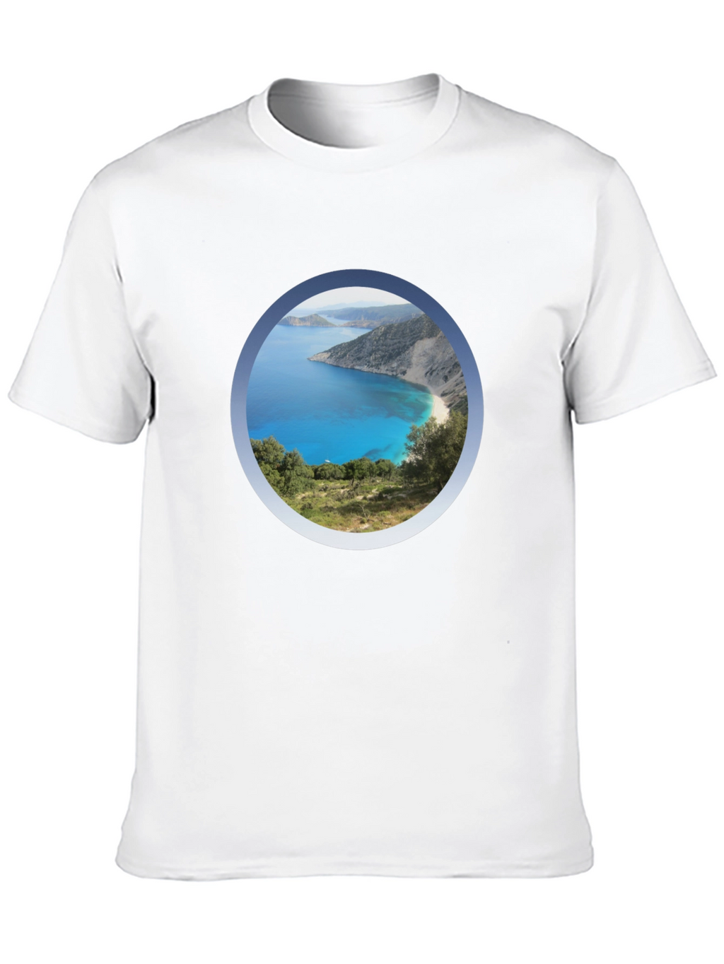 Scenic Beach View Black T-Shirt