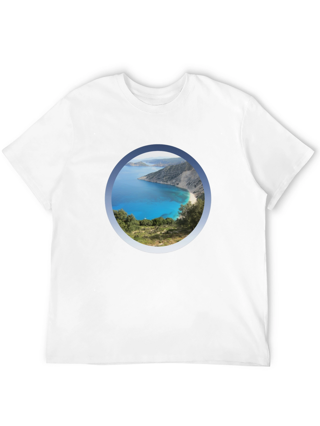 Scenic Beach View Black T-Shirt