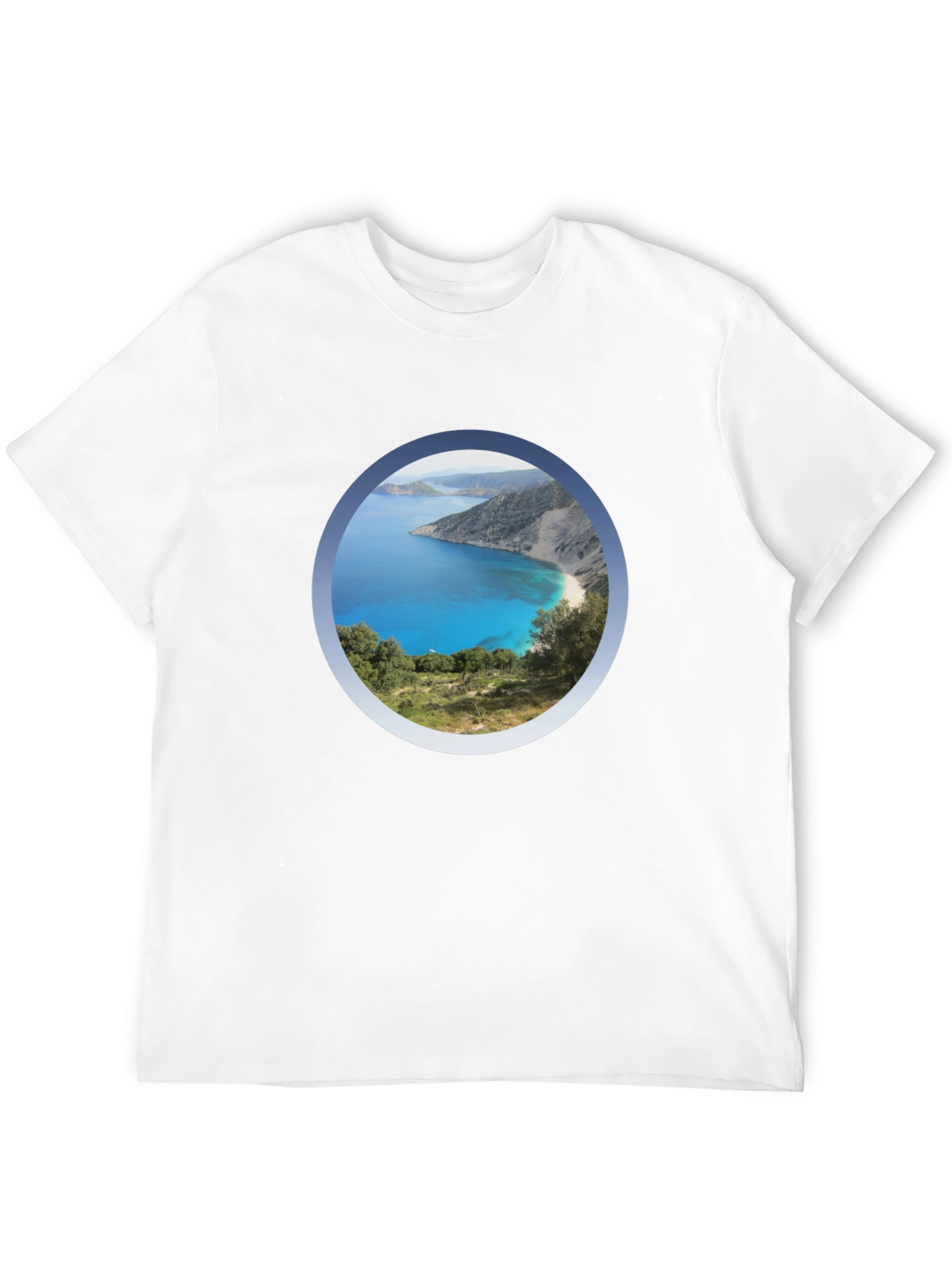 Scenic Beach View Black T-Shirt