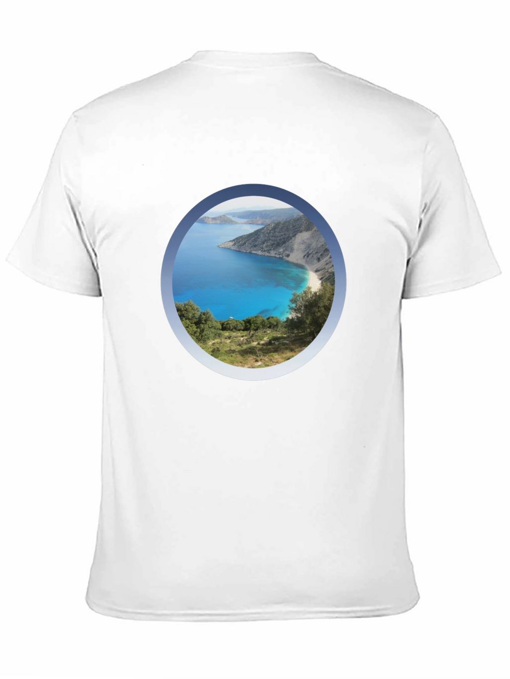 Scenic Beach View Black T-Shirt