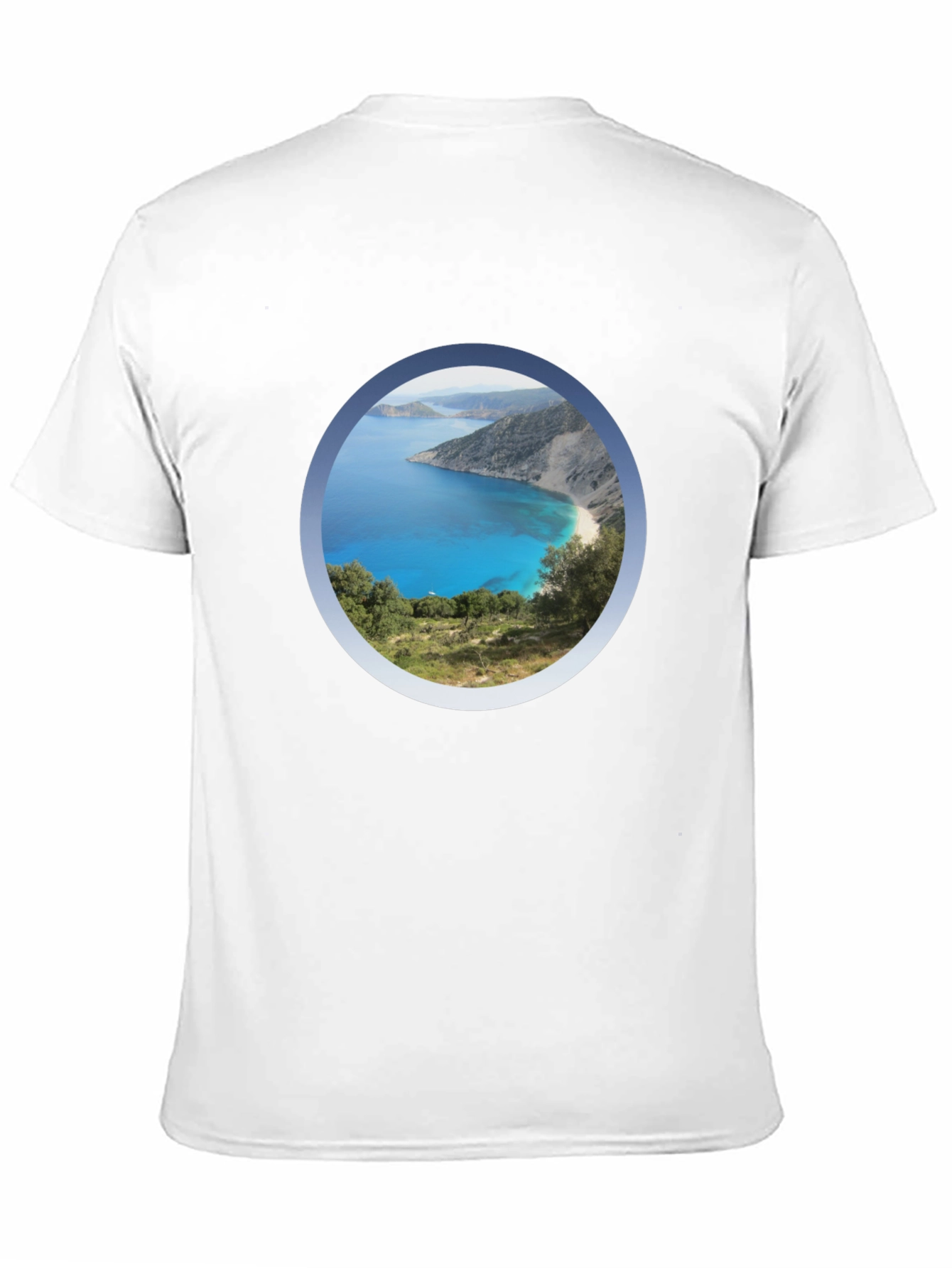 Scenic Beach View Black T-Shirt