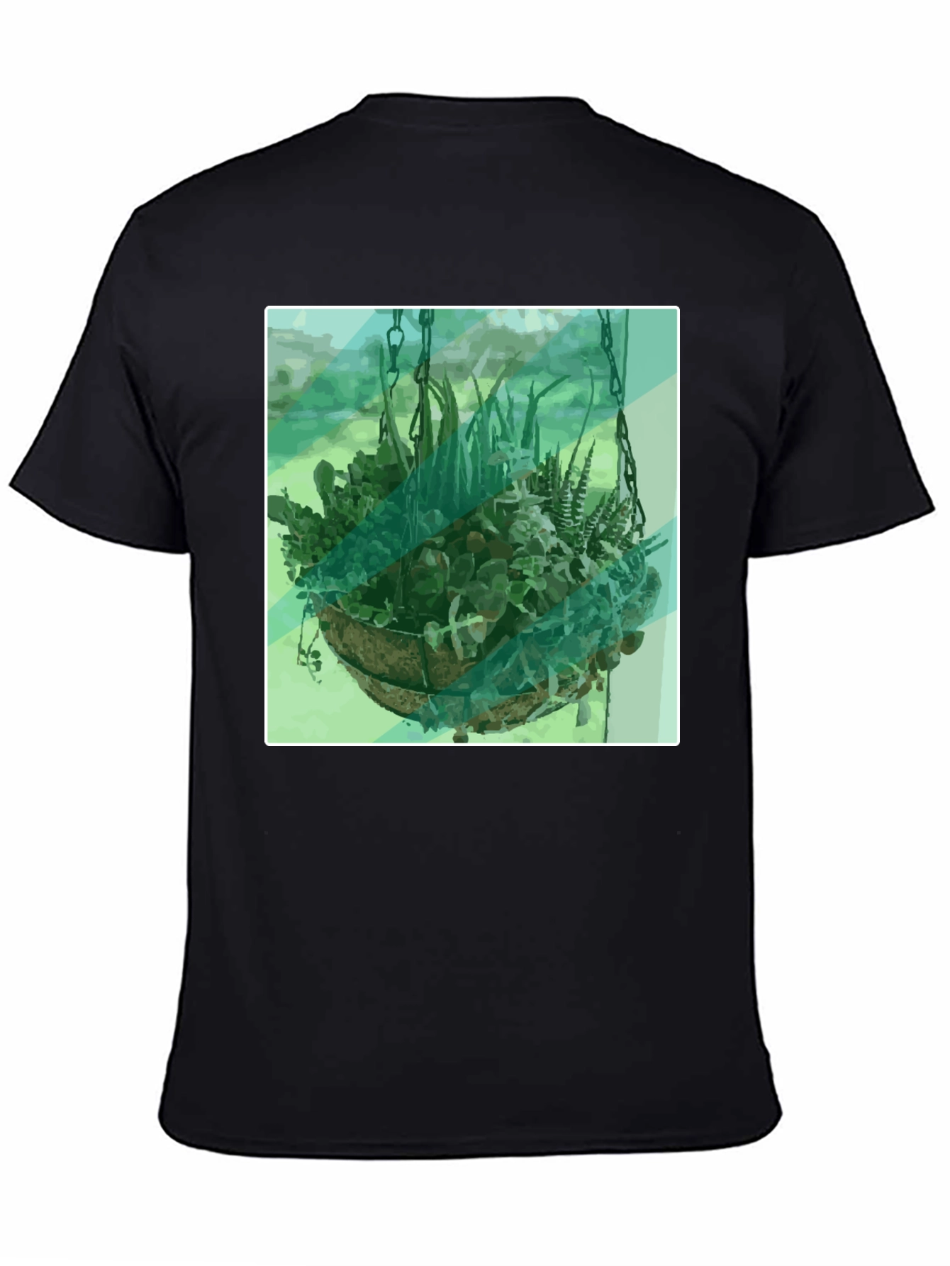 Botanical Basket T-Shirt - Hanging Garden Design