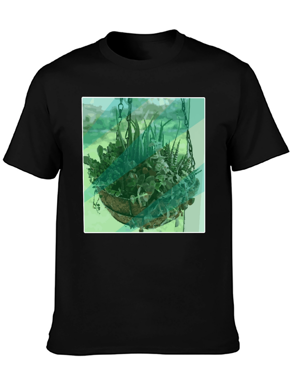 Botanical Basket T-Shirt - Hanging Garden Design